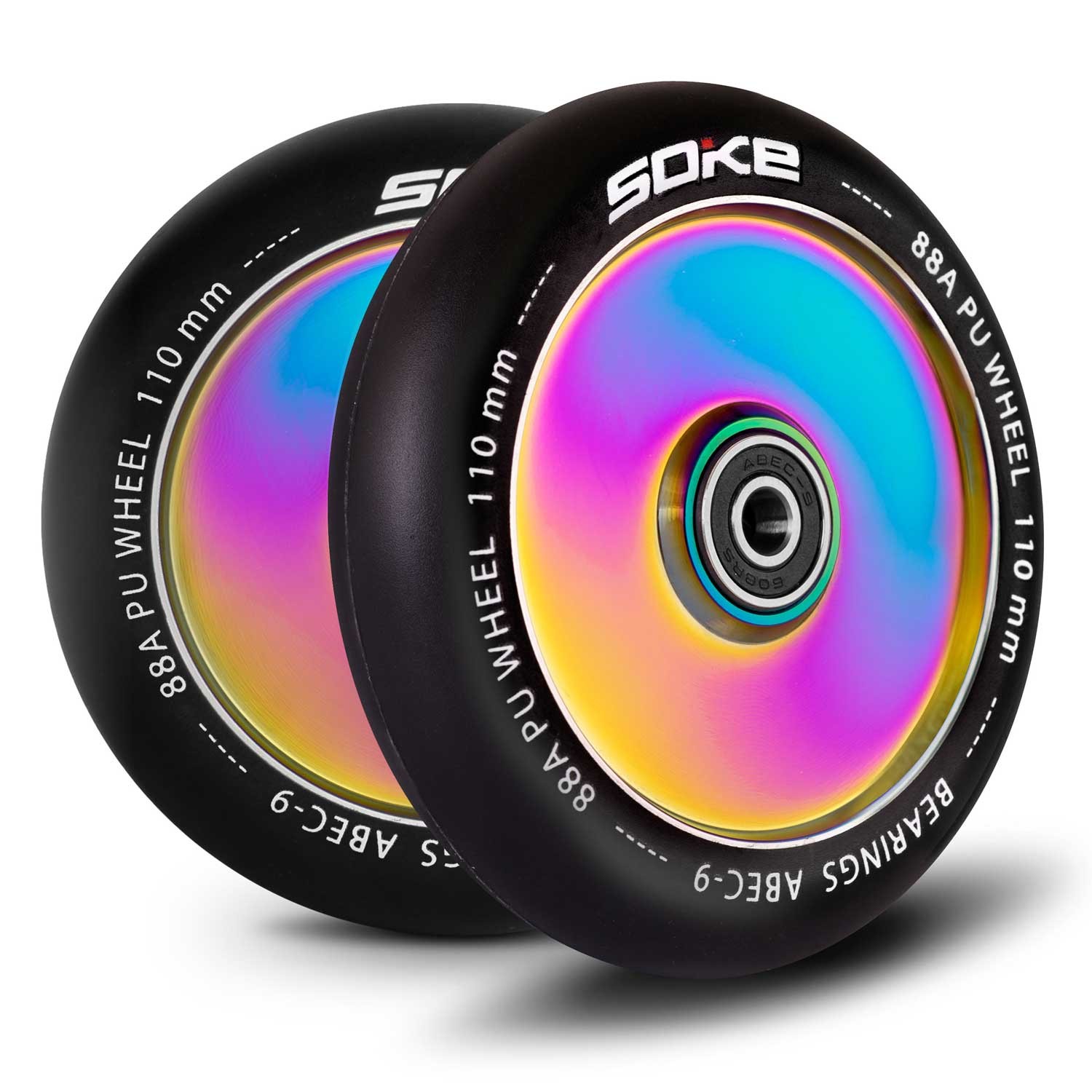 Kolieska na freestyle kolobežku SOKE 110mm 88A dúhové 2ks