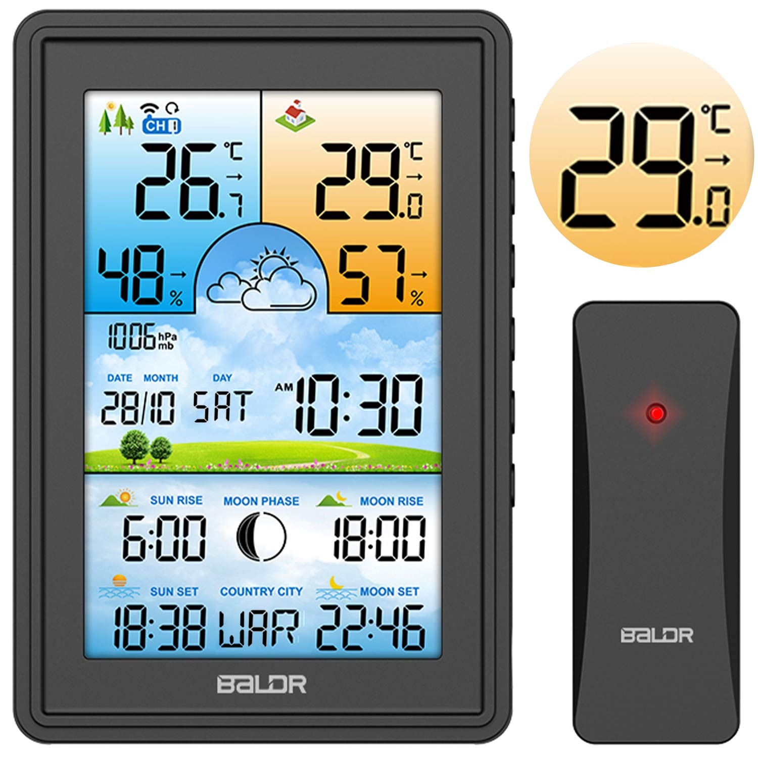 BALDR Meteostanica BD-906 čierna