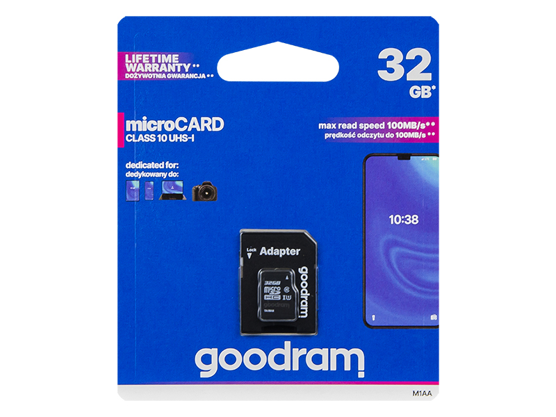 Karta MicroSDHC 32GB+ada,SD CL10 GOODRAM