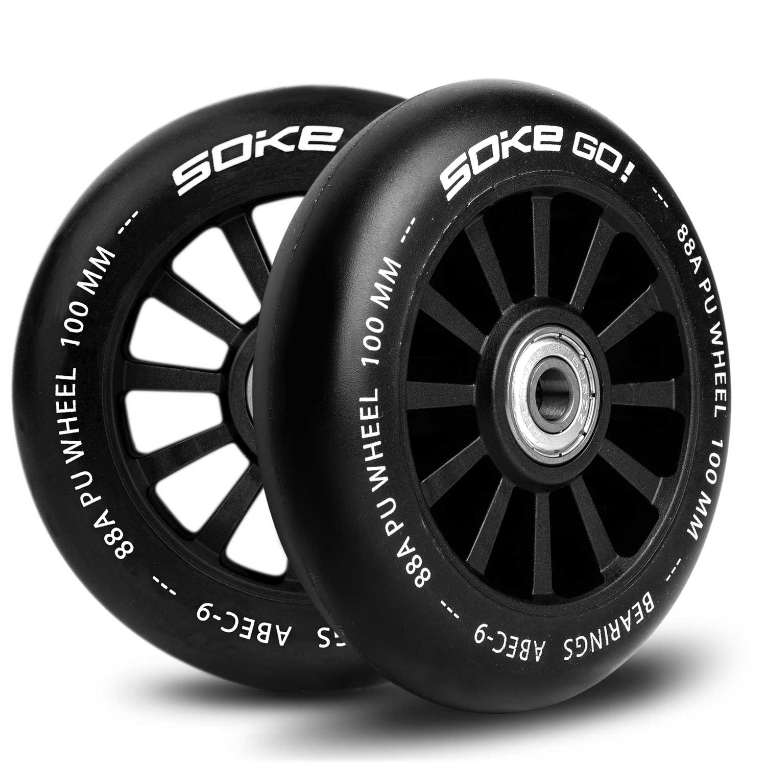 Kolieska na freestyle kolobežku SOKE GO 100mm 88A čierne 2ks