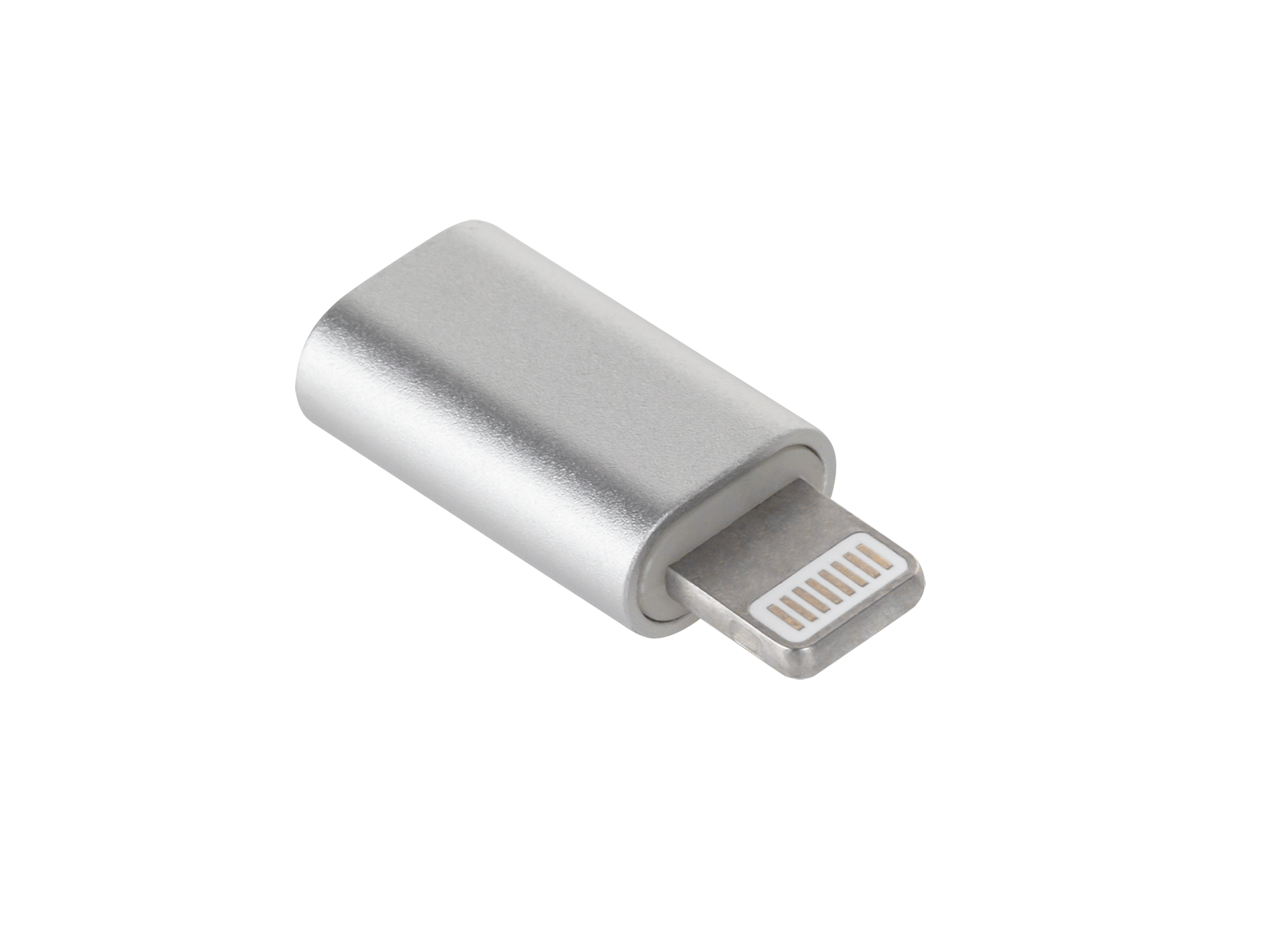 CABLETECH Redukcia micro USB - Lightning strieborná