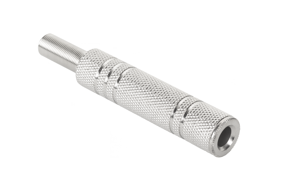 Stereo jack zásuvka 6,3 mm kovová niklovaná L-GNI0021