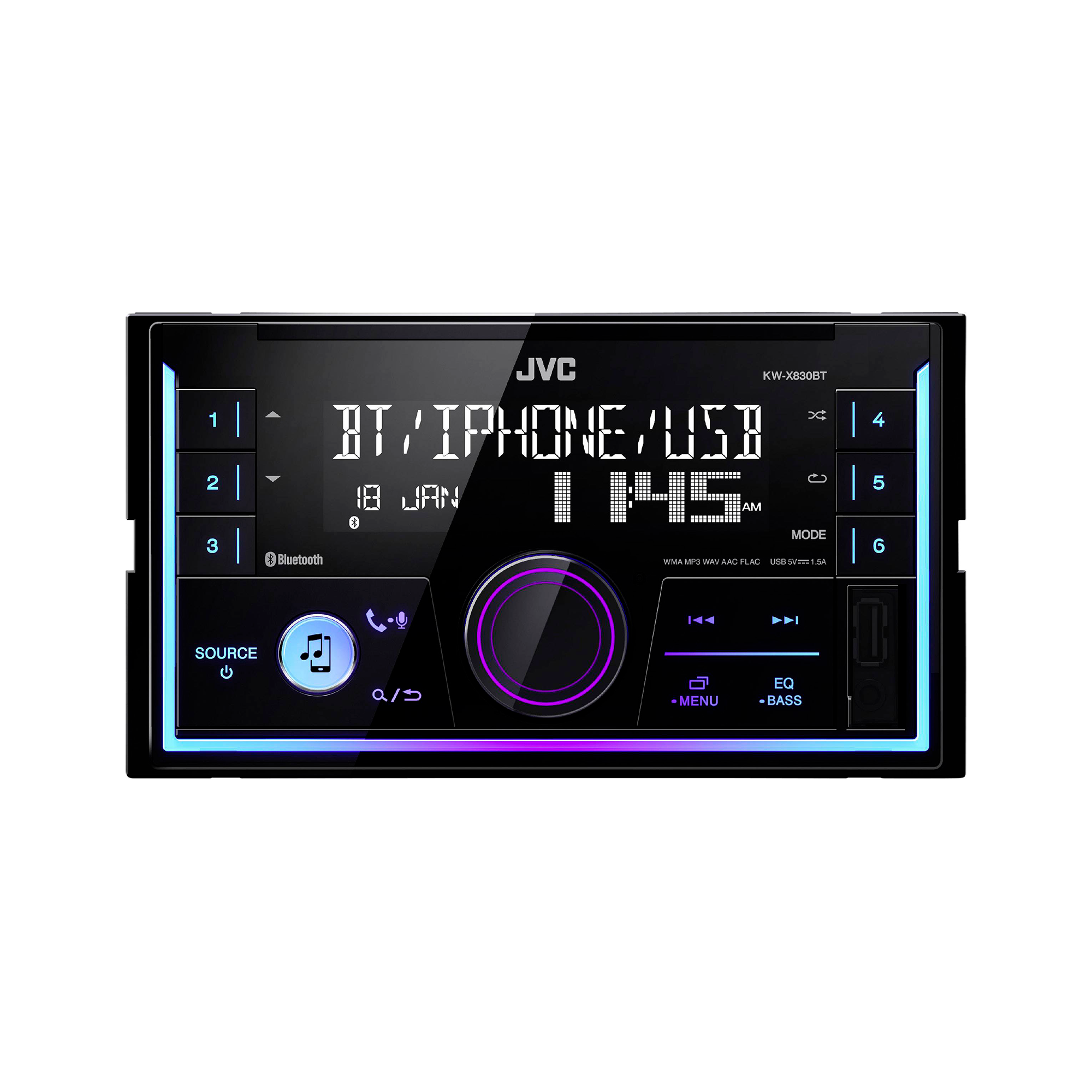 JVC Autorádio KW-X830BT 2din BT, USB, FM, AUX