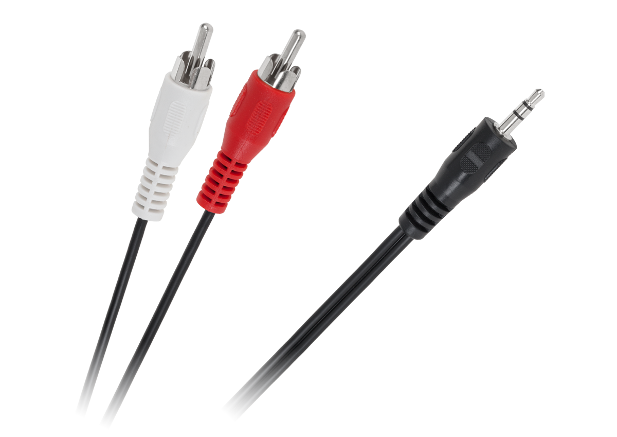 CABLETECH 2RCA - JACK 3,5mm 10m čierny KPO2747-10