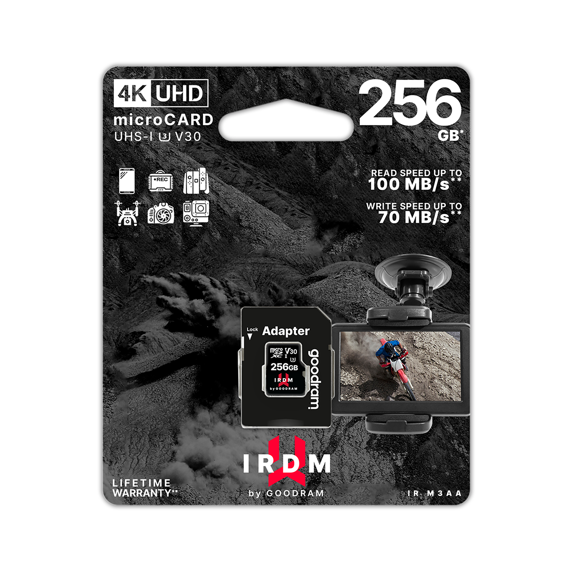 goodram Pamäťová karta 256GB UHS-I U3 s adaptérom TGD-IRM3AA2560R12