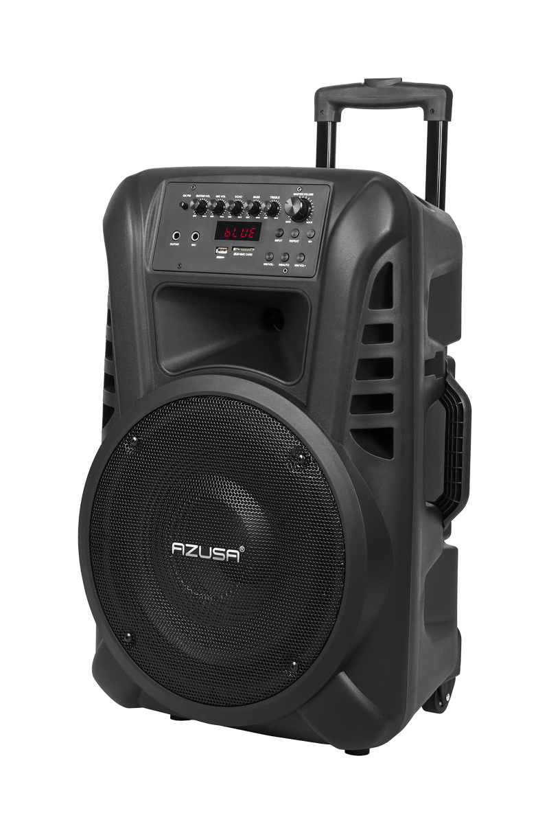 AZUSA Aktívny reproduktor 40W (s 2 bezdrôtovými mikrofónmi, SD, Bluetooth, USB) 12"
