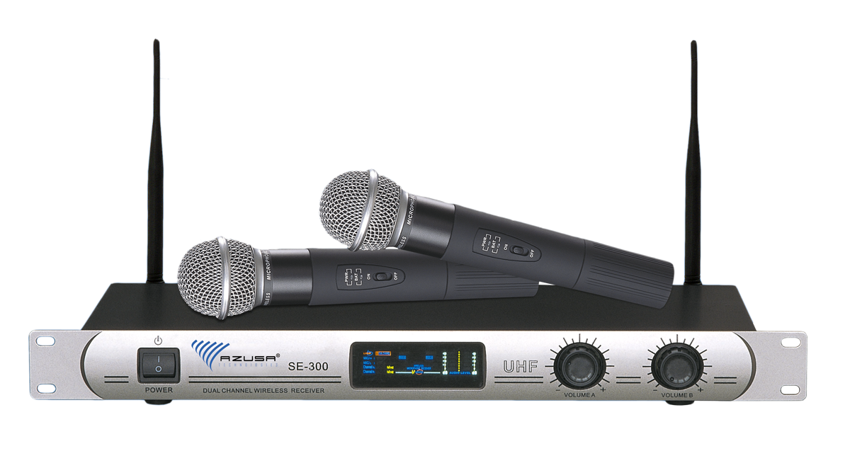 AZUSA Bezdrôtový mikrofón UHF SE-300 2-kanalový