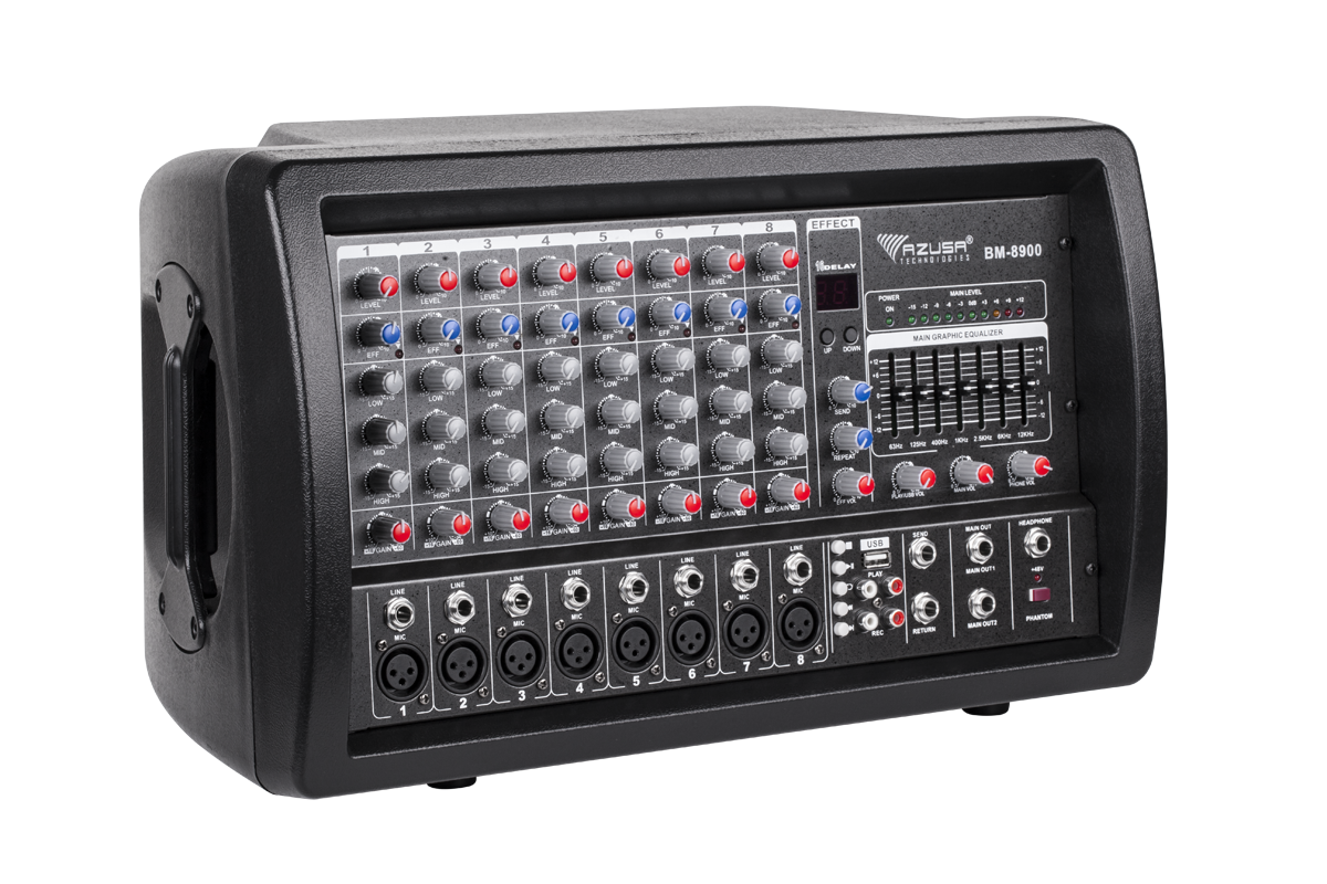 AZUSA Mixpult BM-8900 USB, fantómový