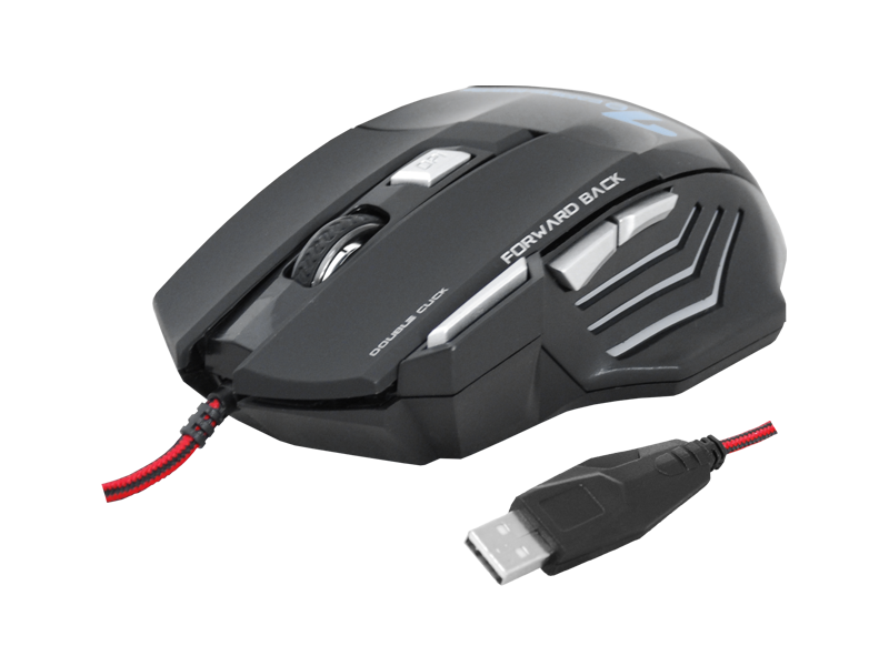CABLETECH Herná myš 7D/2400dpi LED Hercules čierna LXGM200