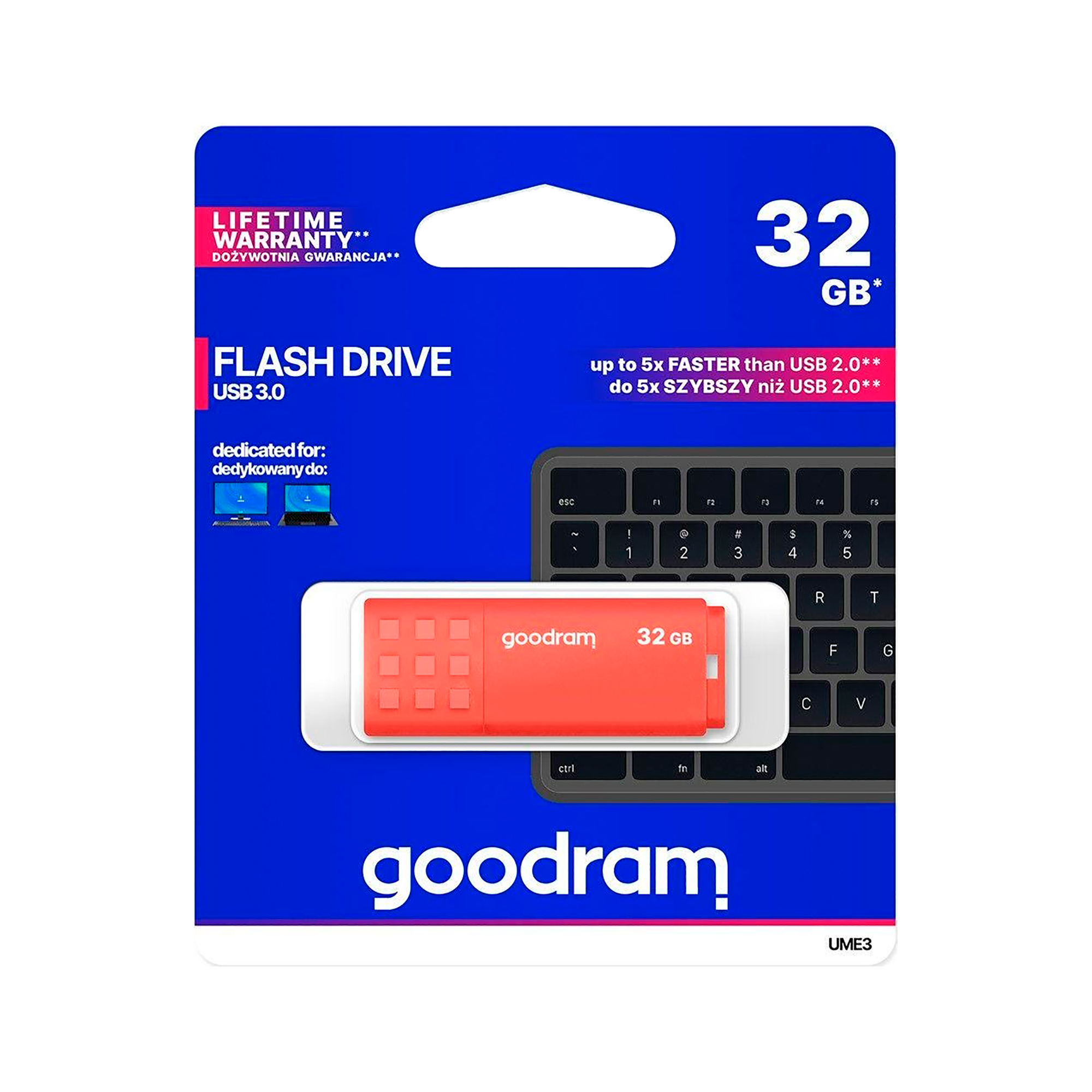 goodram USB kľúč 3,0 32GB flash disk oranžový