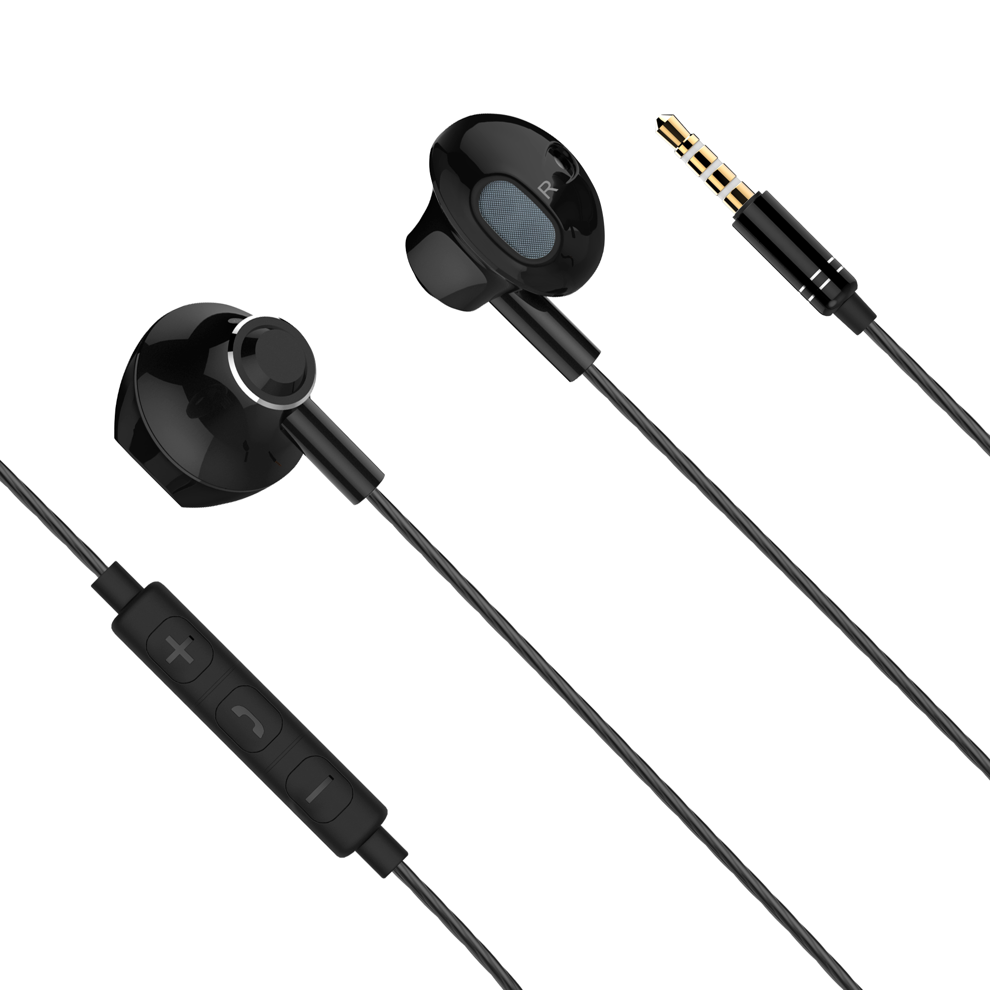 Káblové slúchadlá do uší s mikrofónom Krüger&Matz B2 čierne 3,5 mm jack L-KMPB2-B