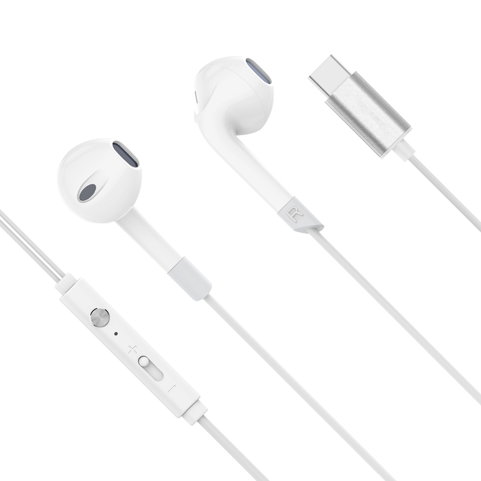 Slúchadlá do uší USB-C s mikrofónom Krüger&Matz C2 biele L-KMPC2-W