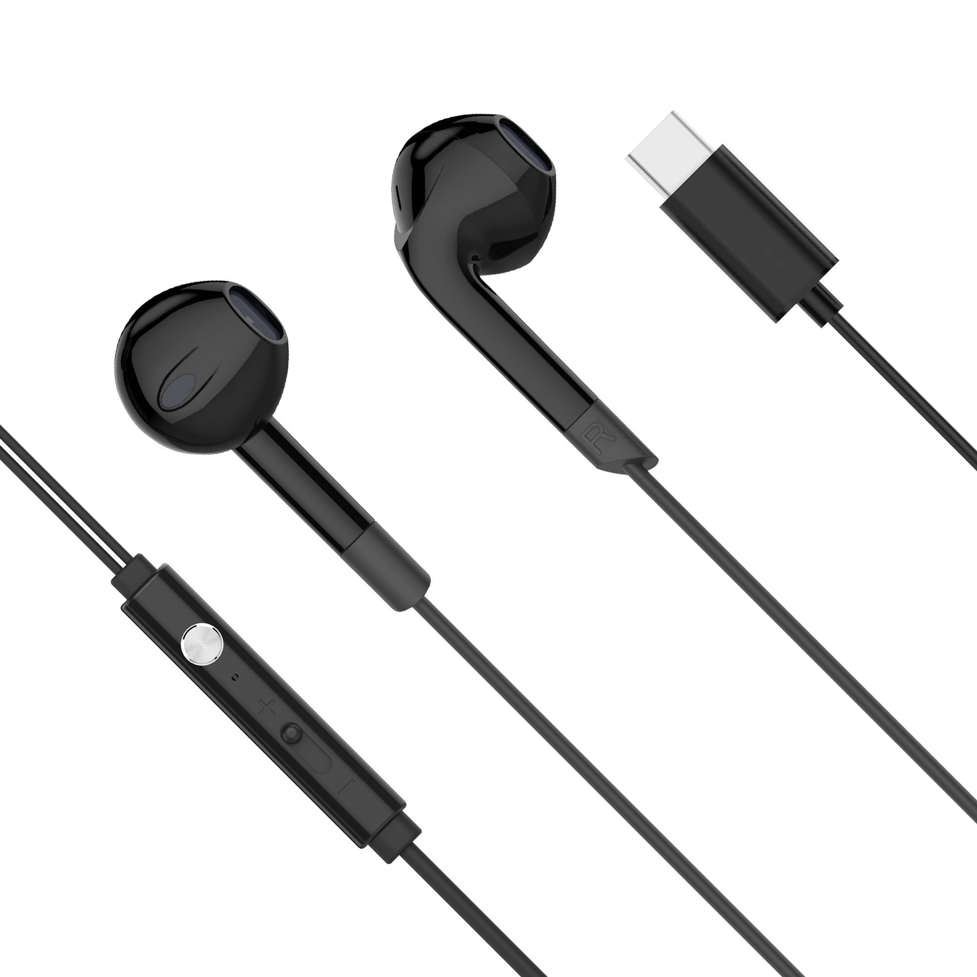USB-C slúchadlá do uší s mikrofónom Krüger&Matz C2 čierne L-KMPC2-B