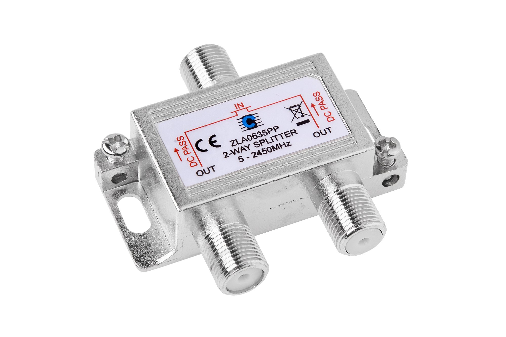 Anténny rozbočovač 1×2 F konektor 5-2450 MHz s power pass L-ZLA0635PP