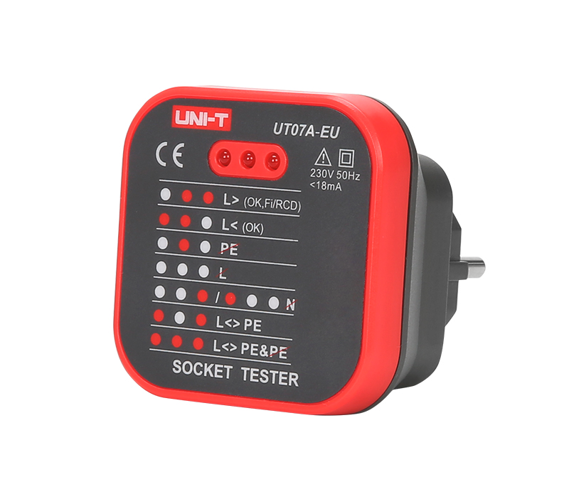 UNI-T Tester zásuviek 230V AC UT07A-EU