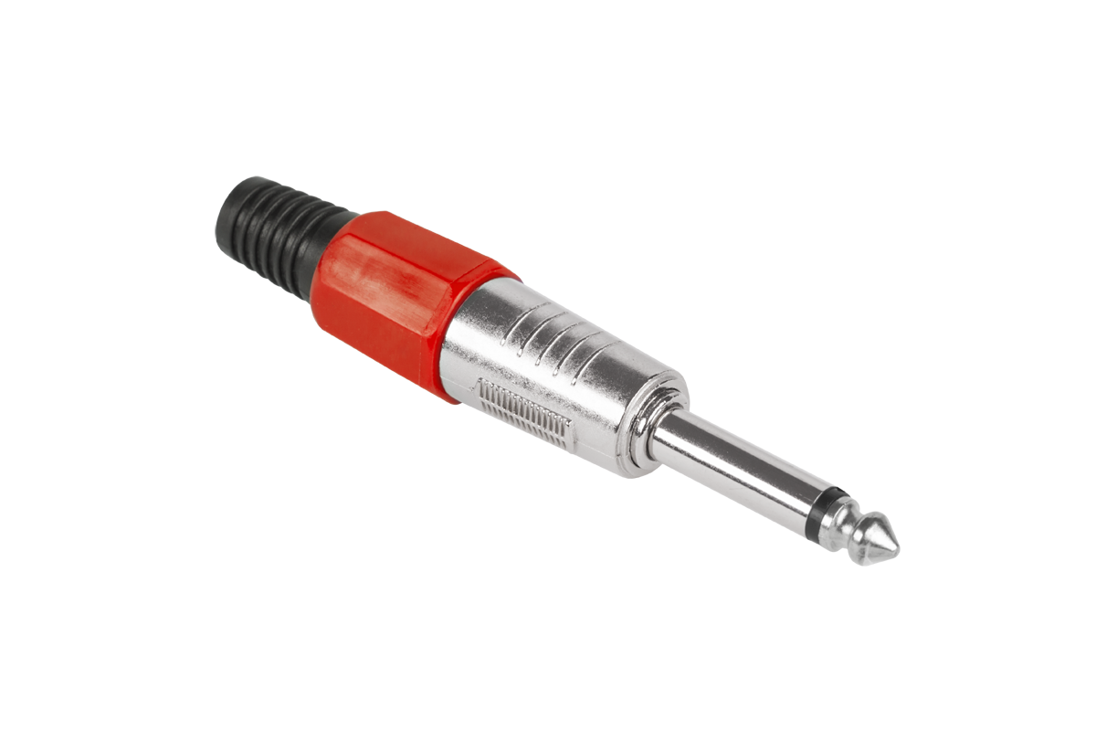CABLETECH Jack konektor 6,3mm mono červený WTY0030B