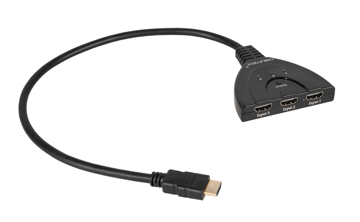 CABLETECH HDMI splitter 3/1 s káblom ZLA0310