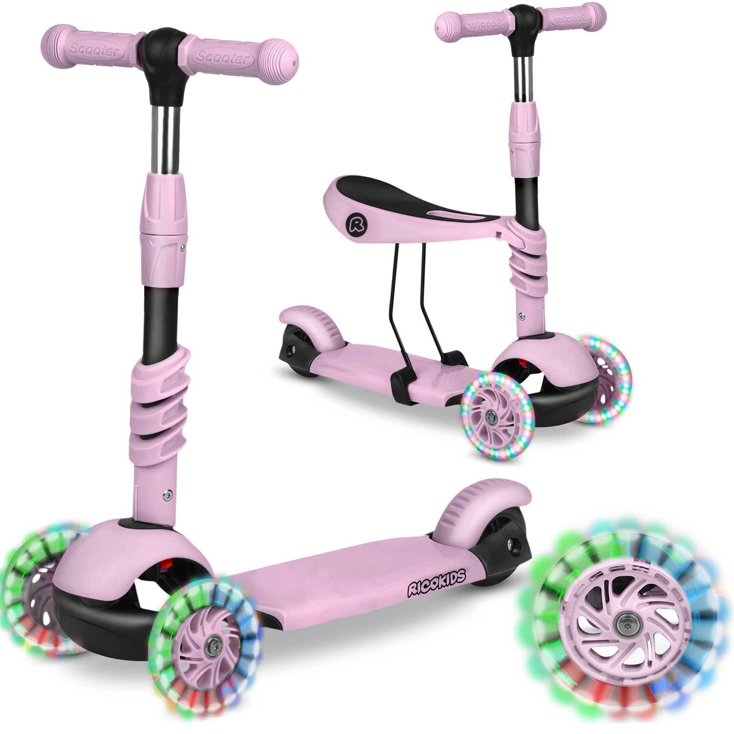 Ricokids Trojkolesová kolobežka Cubi - ružová