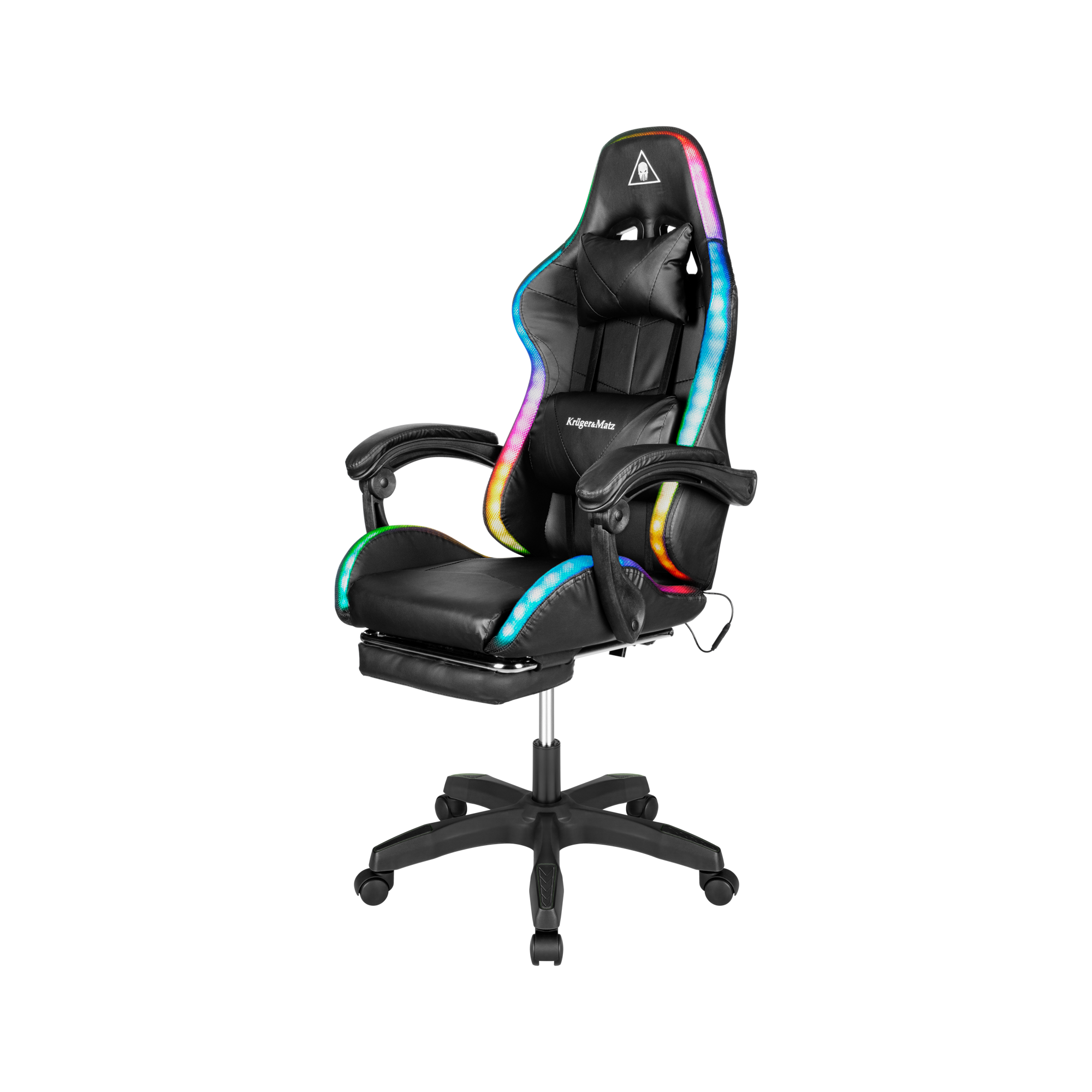 Kruger&Matz Herná stolička Warrior GX-150 čierna LED