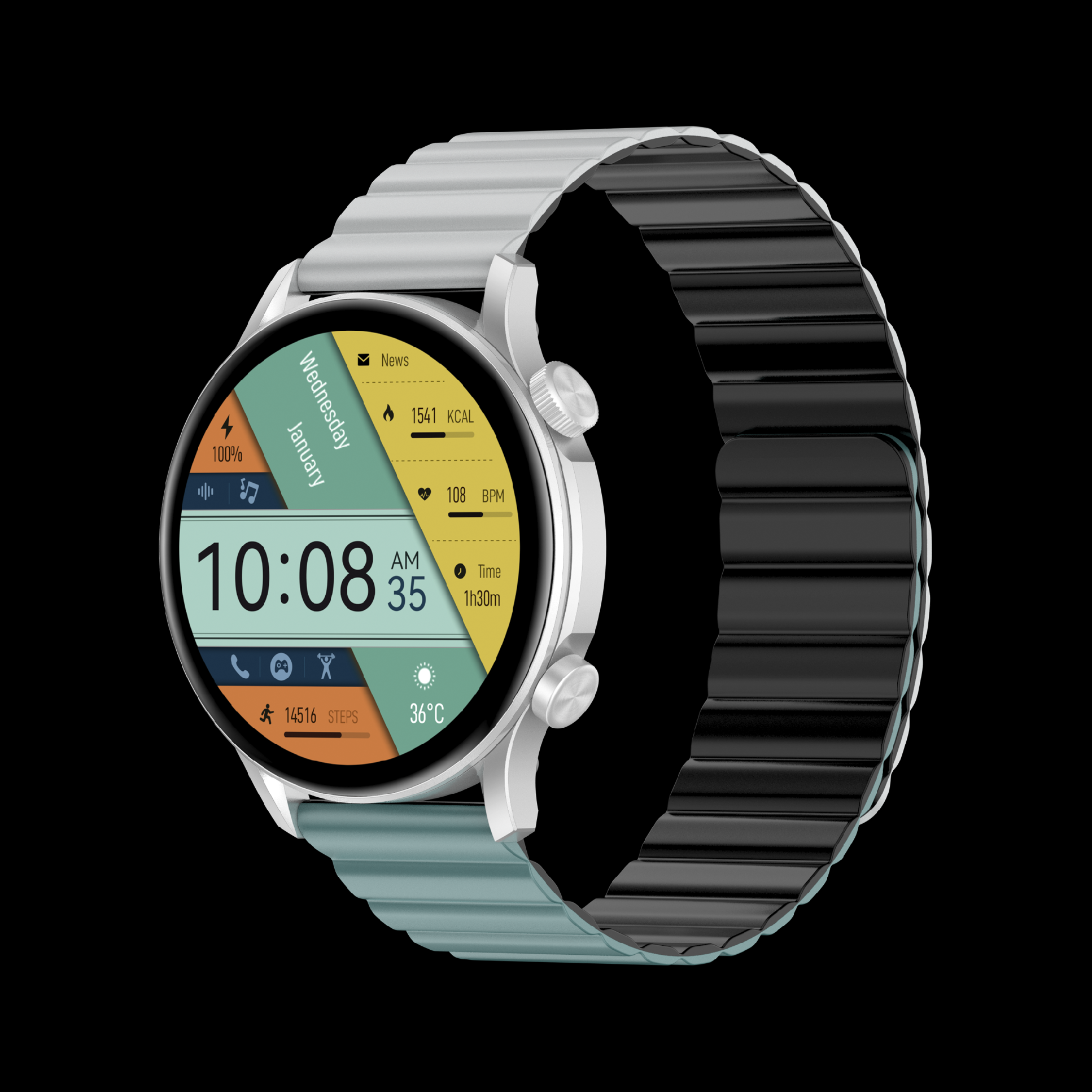 Smart hodinky KIESLECT KRPRO silver