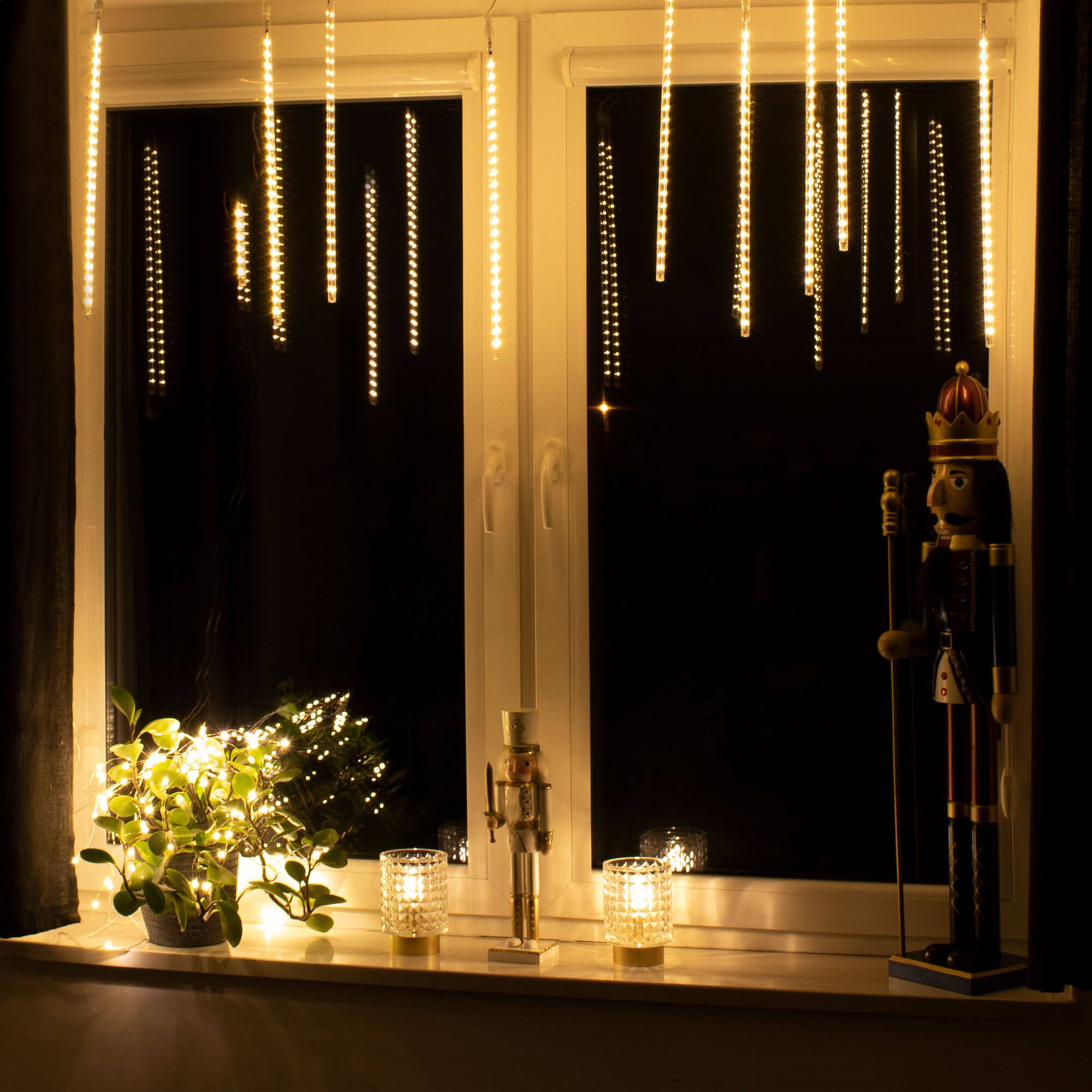 Vianočné LED cencúle 480 LED teplá biela 4 m S-CL1212