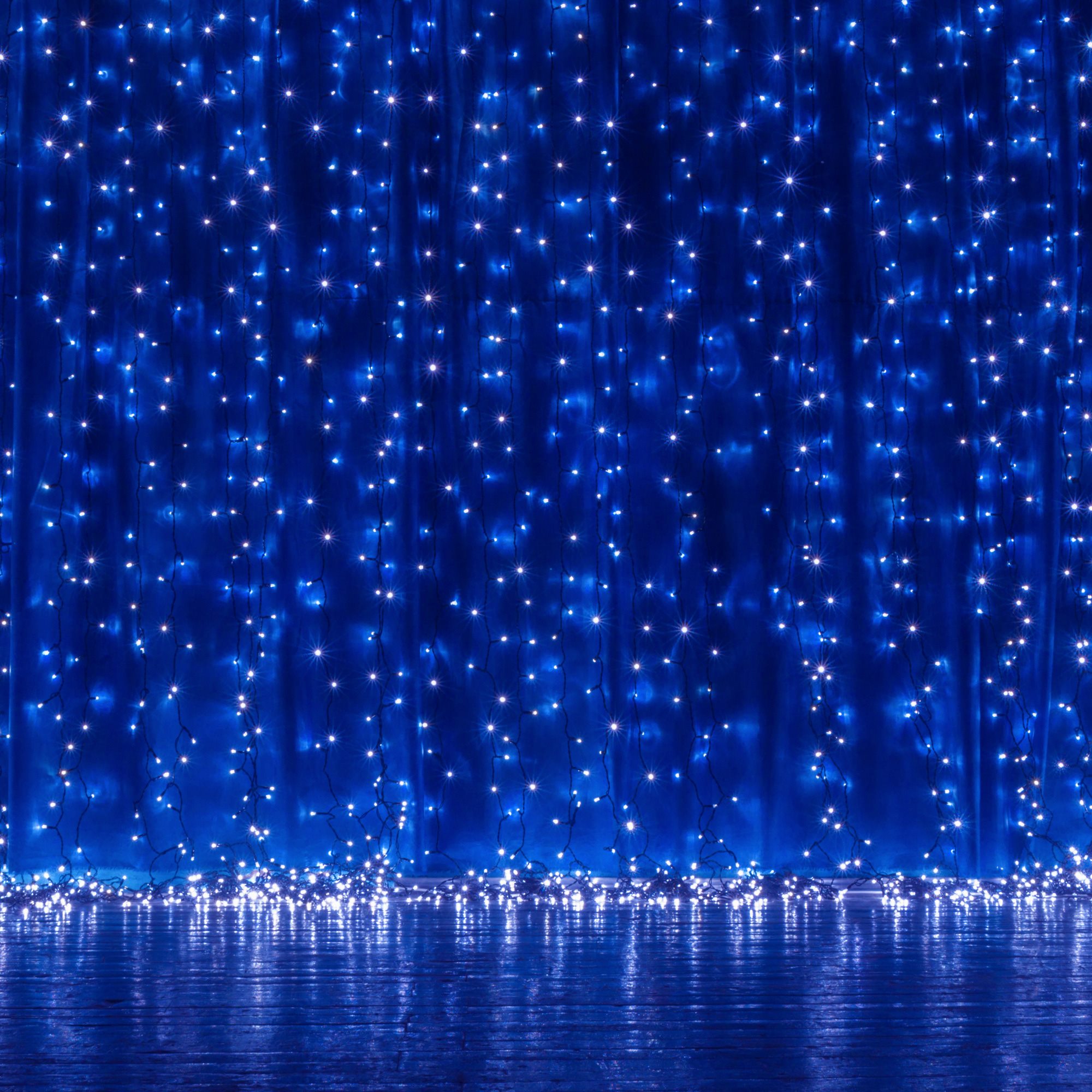 Vianočný LED cencúľový záves 3 m modrý, 306 LED, so zástrčkou a diaľkovým ovládaním S-CL4002