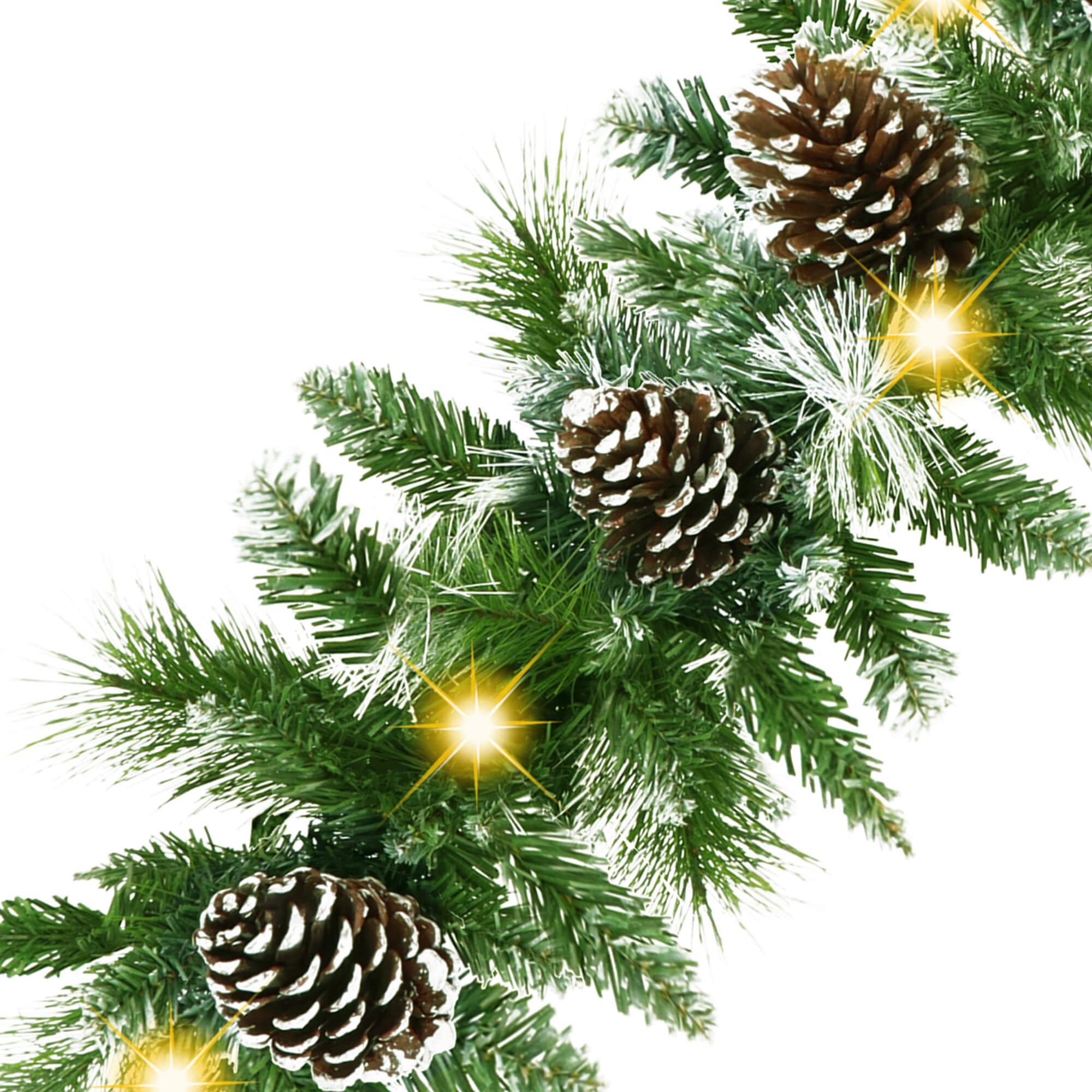 Vianočná girlanda so šiškami a LED osvetlením 280 cm S-CA1287
