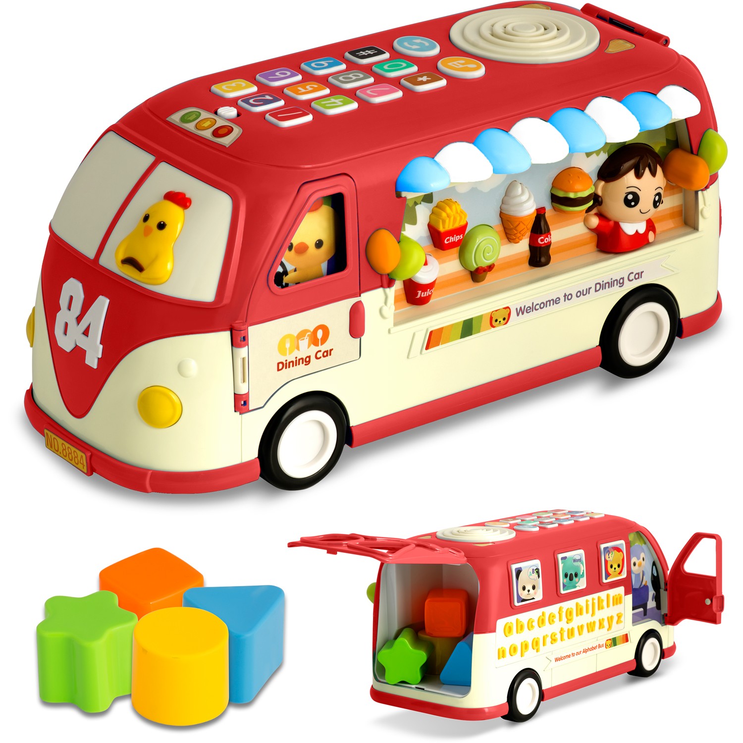 Ricokids Interaktívna hračka Autobus RK-741 červený