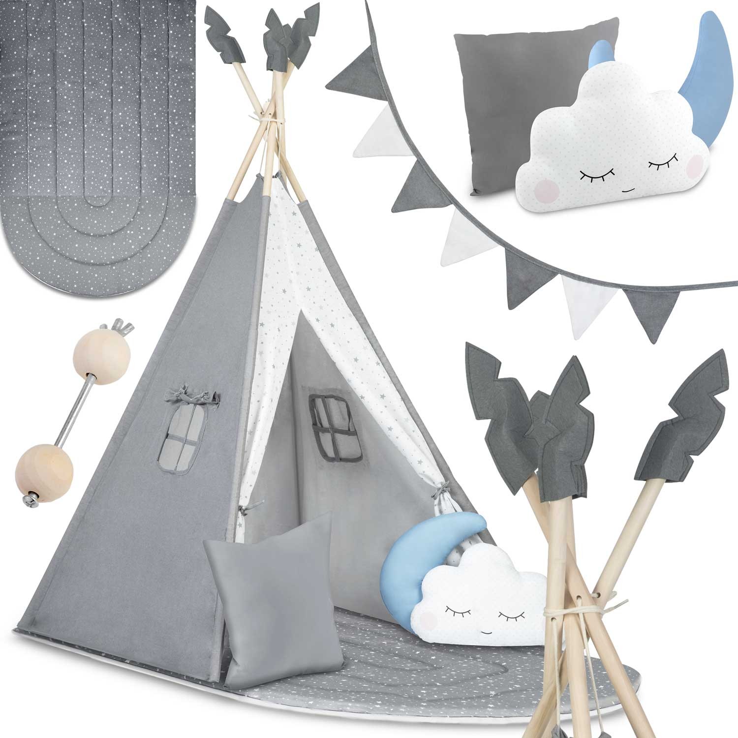 Teepee stan NK-406 Nukido - šedý