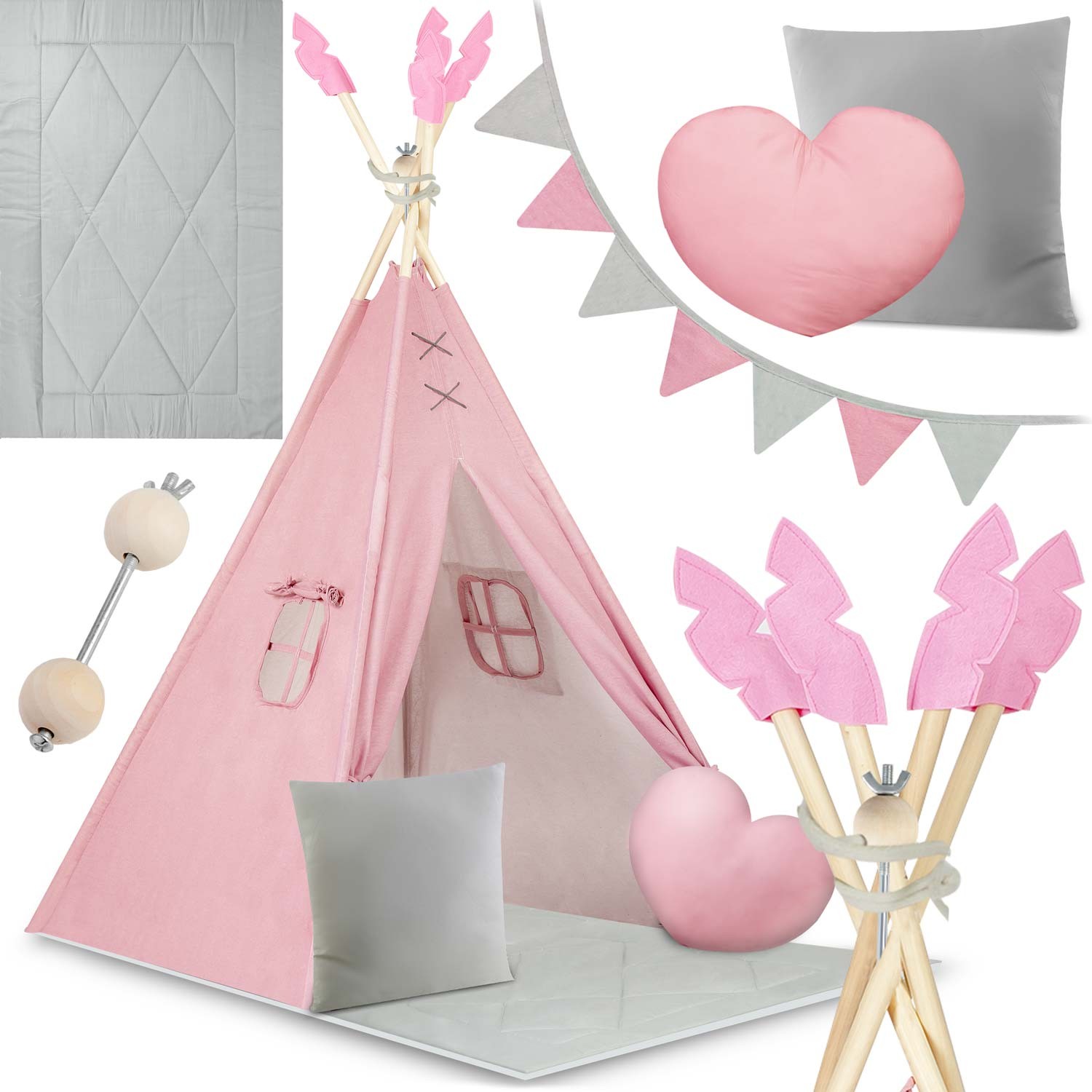 Teepee stan NK-406 Nukido - ružový