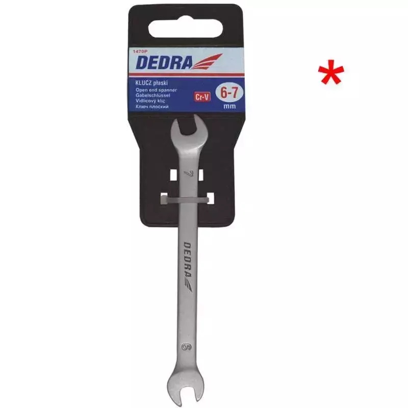 DEDRA-EXIM Vidlicový obojstranný kľúč CrV 21 x 23 mm v držiaku