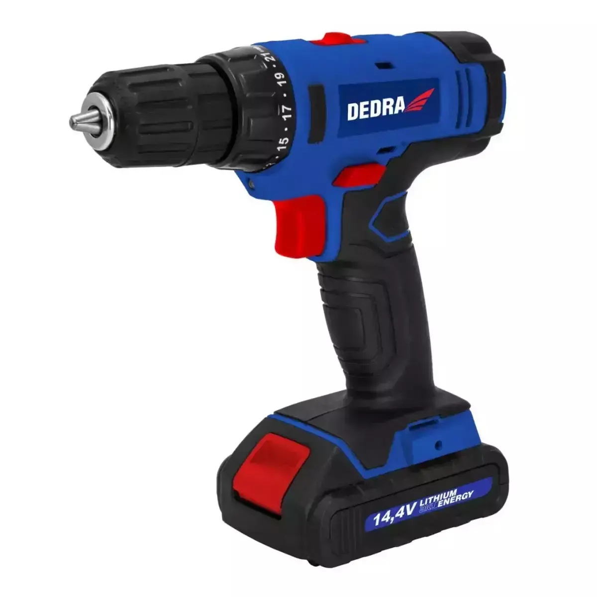 DEDRA-EXIM AKU skrutkovač 14,4 V, 2x1,5 Ah Li-Ion, skľučovadlo 0,8-10 mm, 2 prevody, 26 Nm, 21+1 nastavenie krútiaceho momentu, LED DED7878B