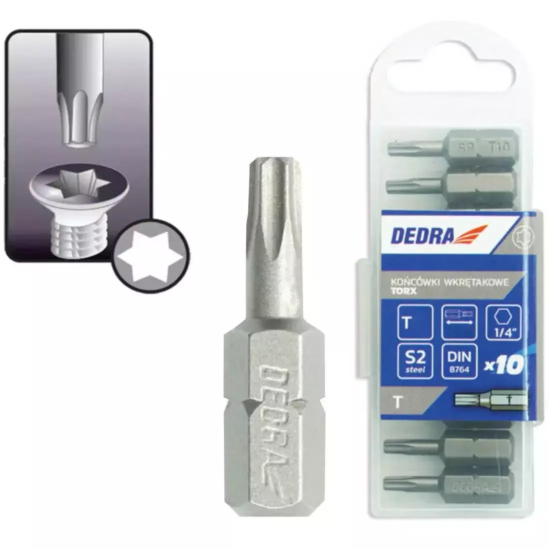 DEDRA-EXIM Skrutkové bity Torx T25x25mm 18A03T250-10