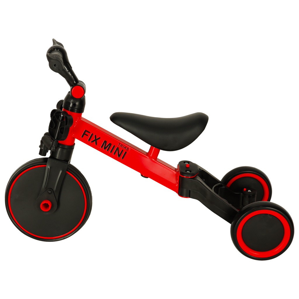 Trojkolka Fix Mini bežecká trojkolka 3v1 s pedálmi červená