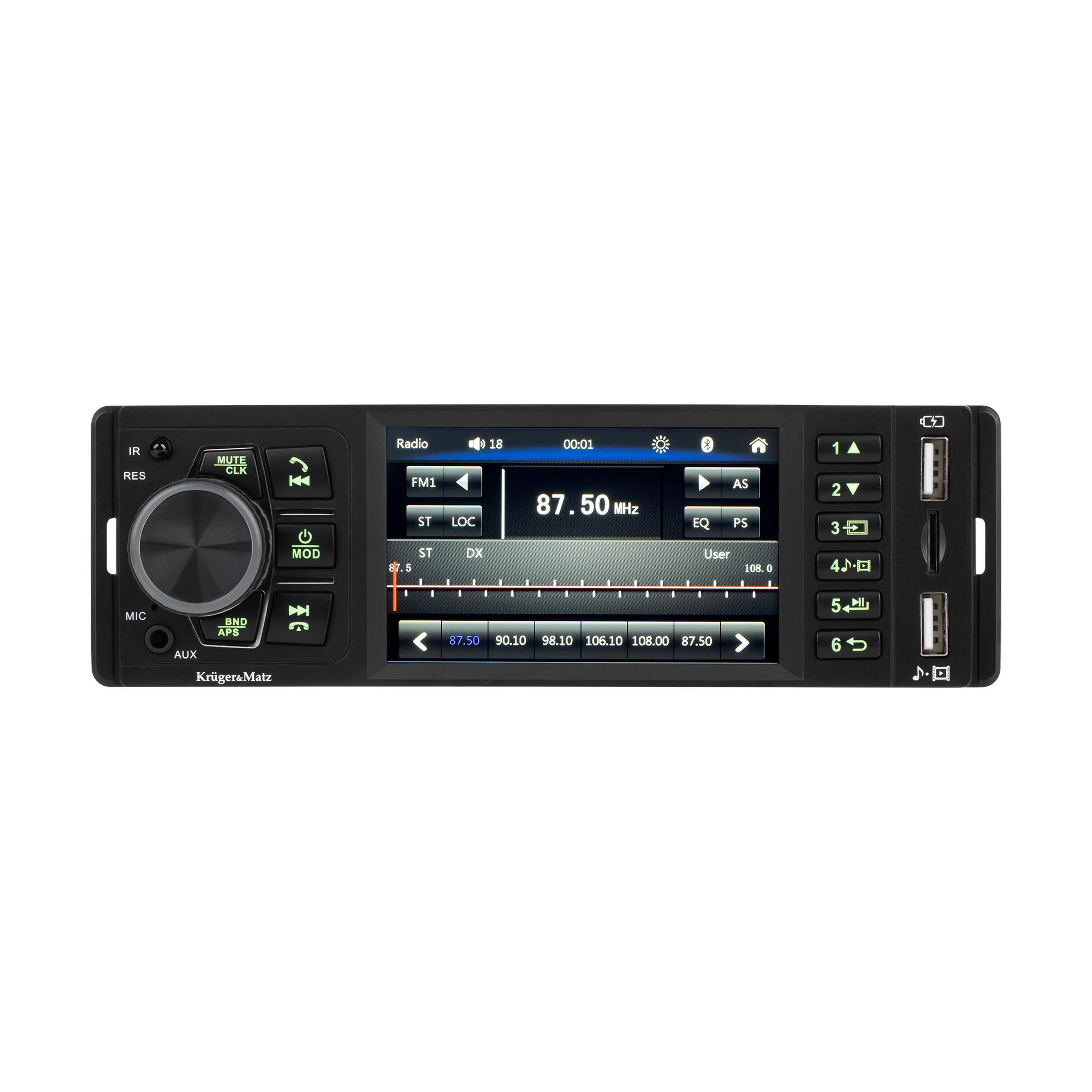 Kruger&Matz Autorádio 1 DIN s Bluetooth a 4" displejom L-KM2015
