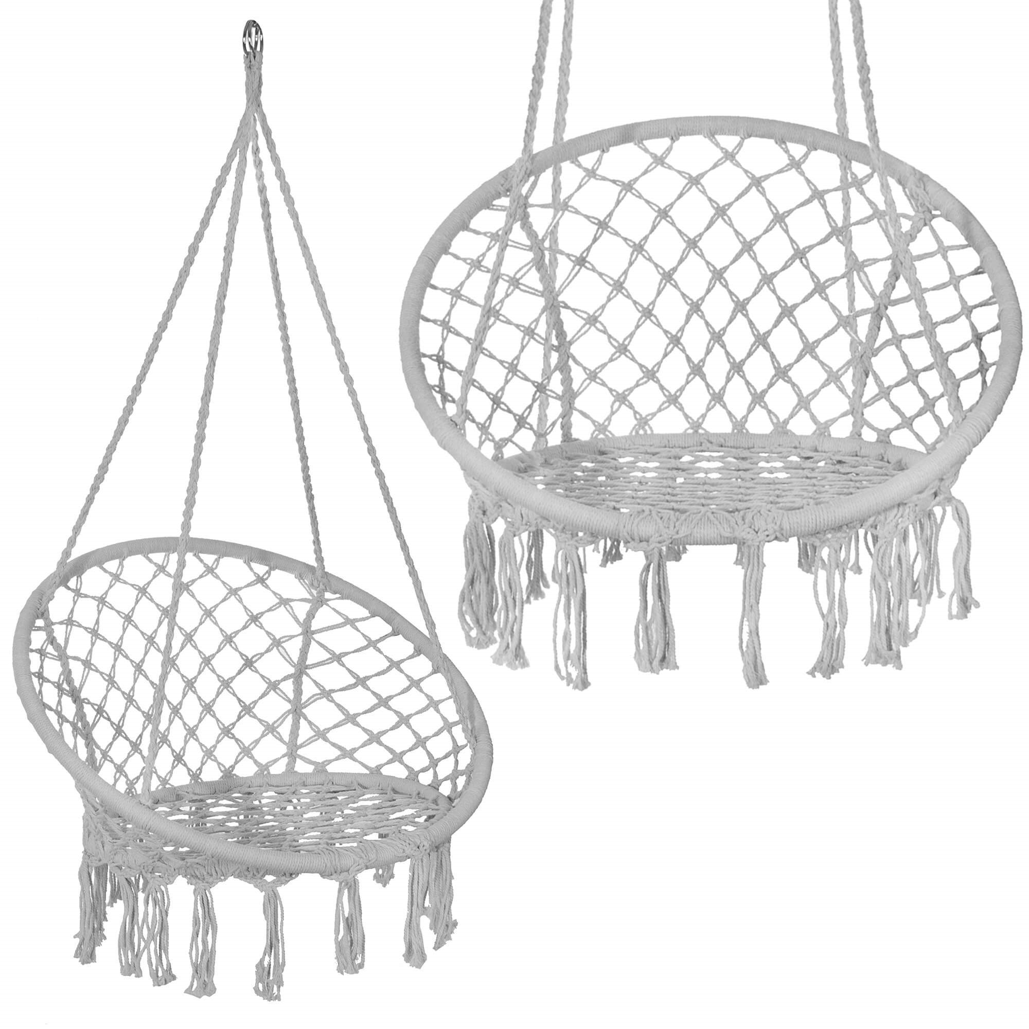 Závesné hojdacie kreslo sivé 150 kg S-SPR0040