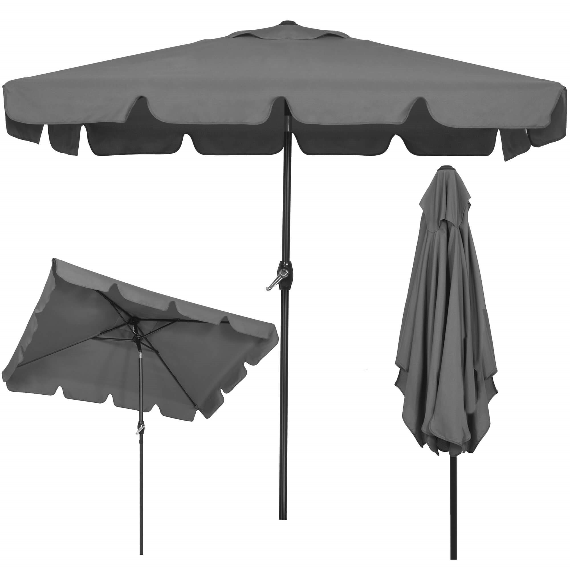 Obdĺžnikový záhradný slnečník na terasu 200 × 130 cm s kľukou a naklápaním S-GU0037