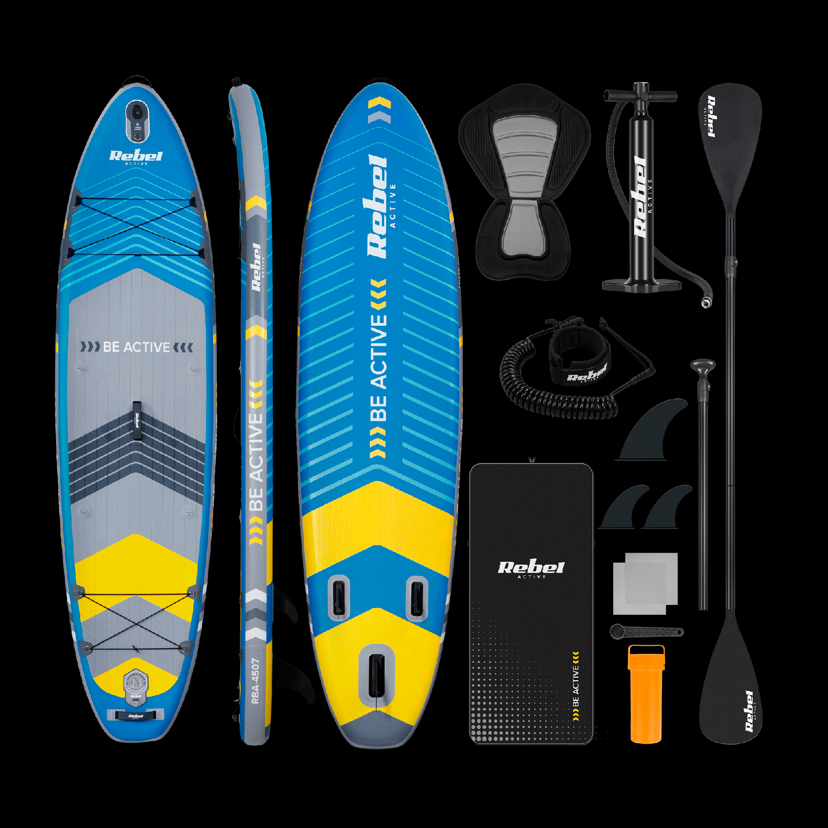 Rebel Active RBA-4507 paddleboard, 335 cm L-RBA-4507-BL