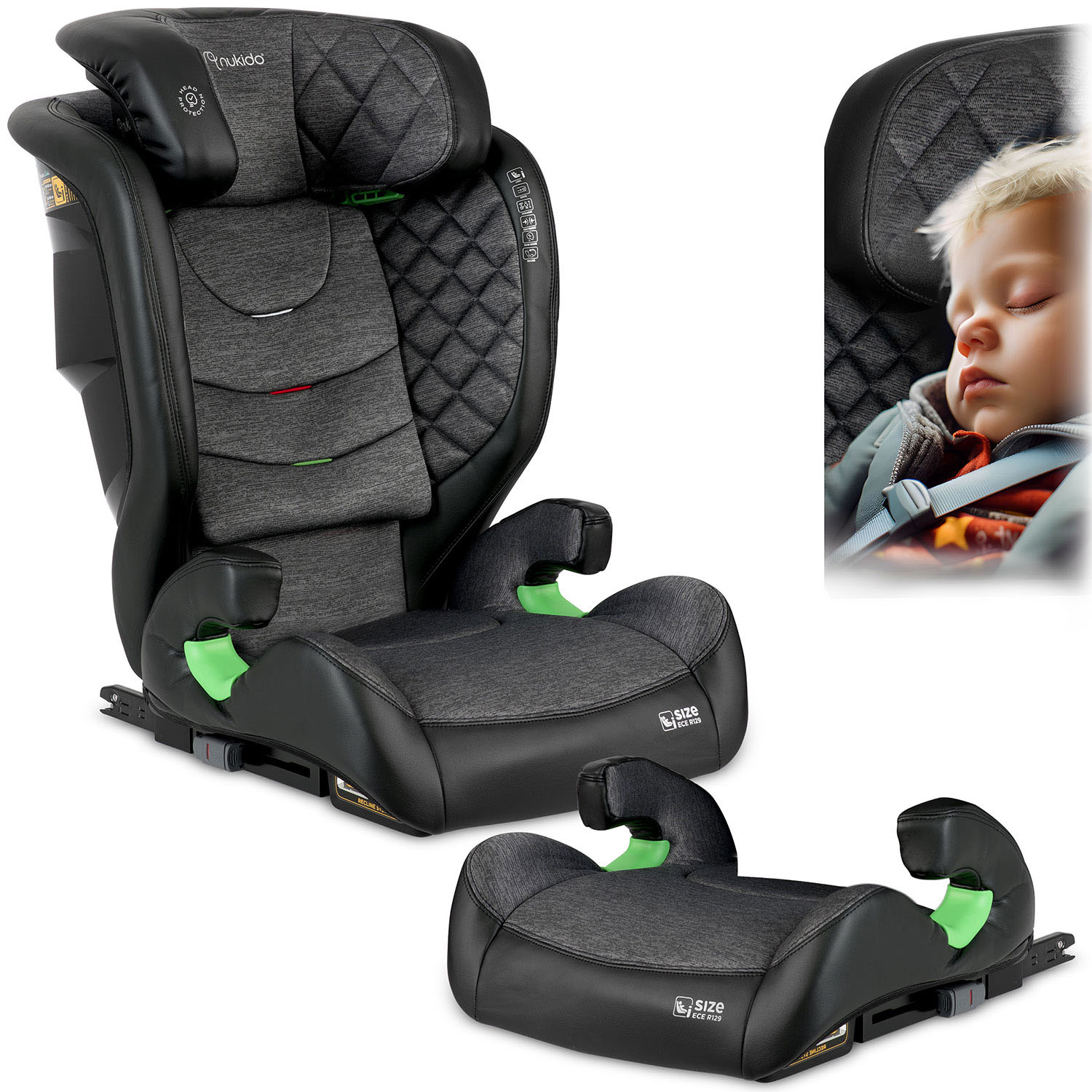 Autosedačka Nukido Louis čierna a šedá 15-36 kg ISOFIX
