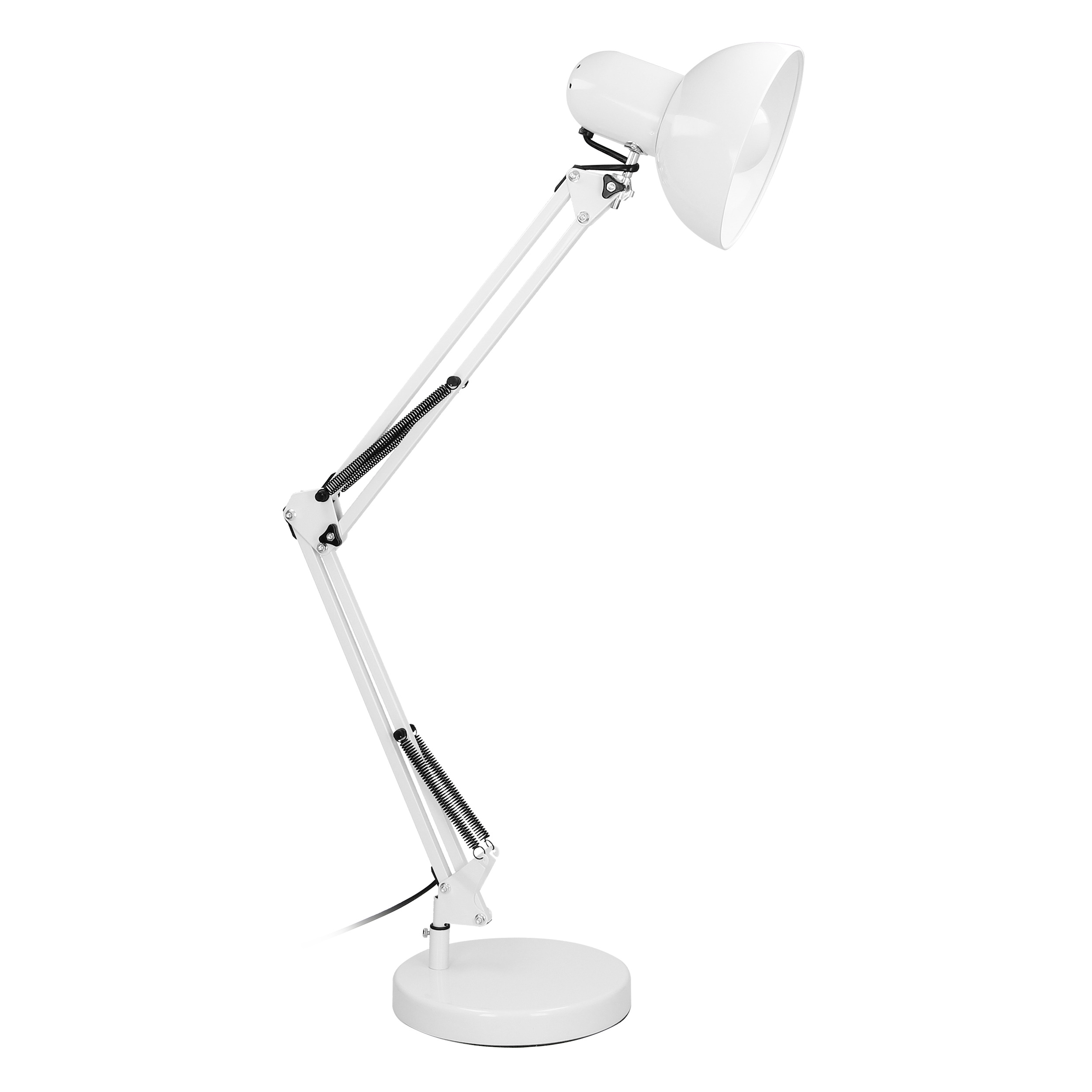 Vysoká stolná lampa biela E27 60W oceľ