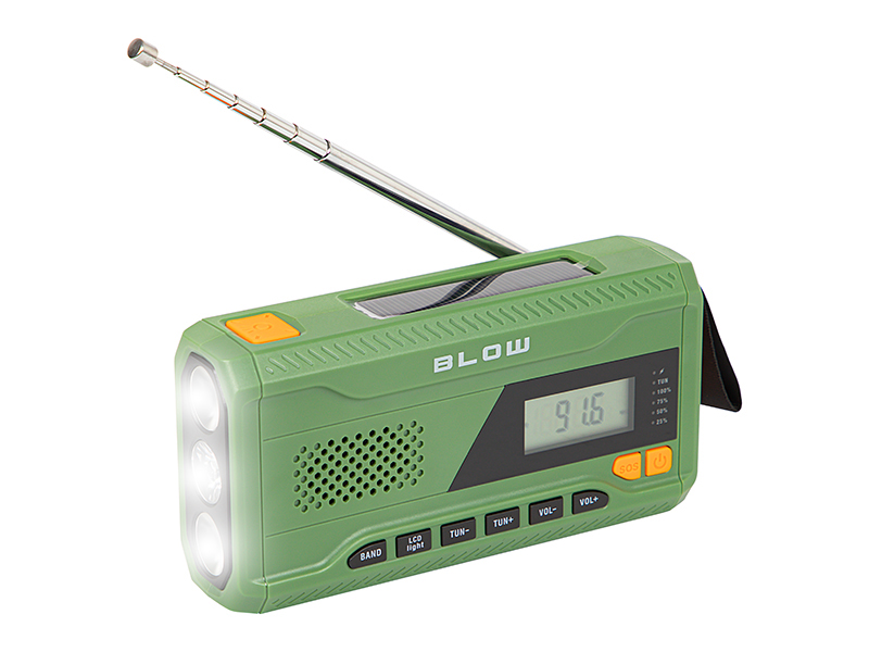 Prenosné solárne rádio s dynamom AM/FM