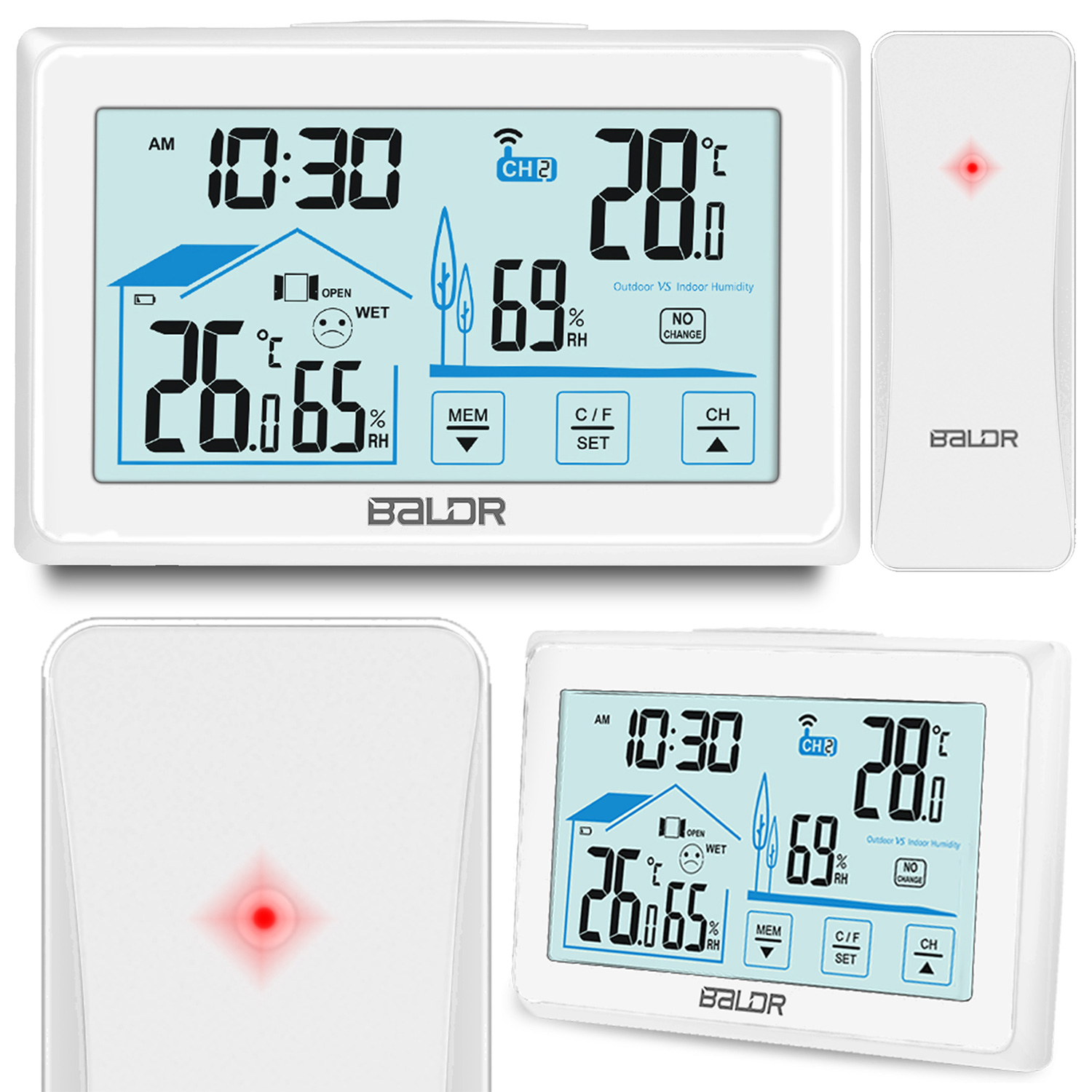 BALDR Meteorologická stanica s displejom BD-910 biela
