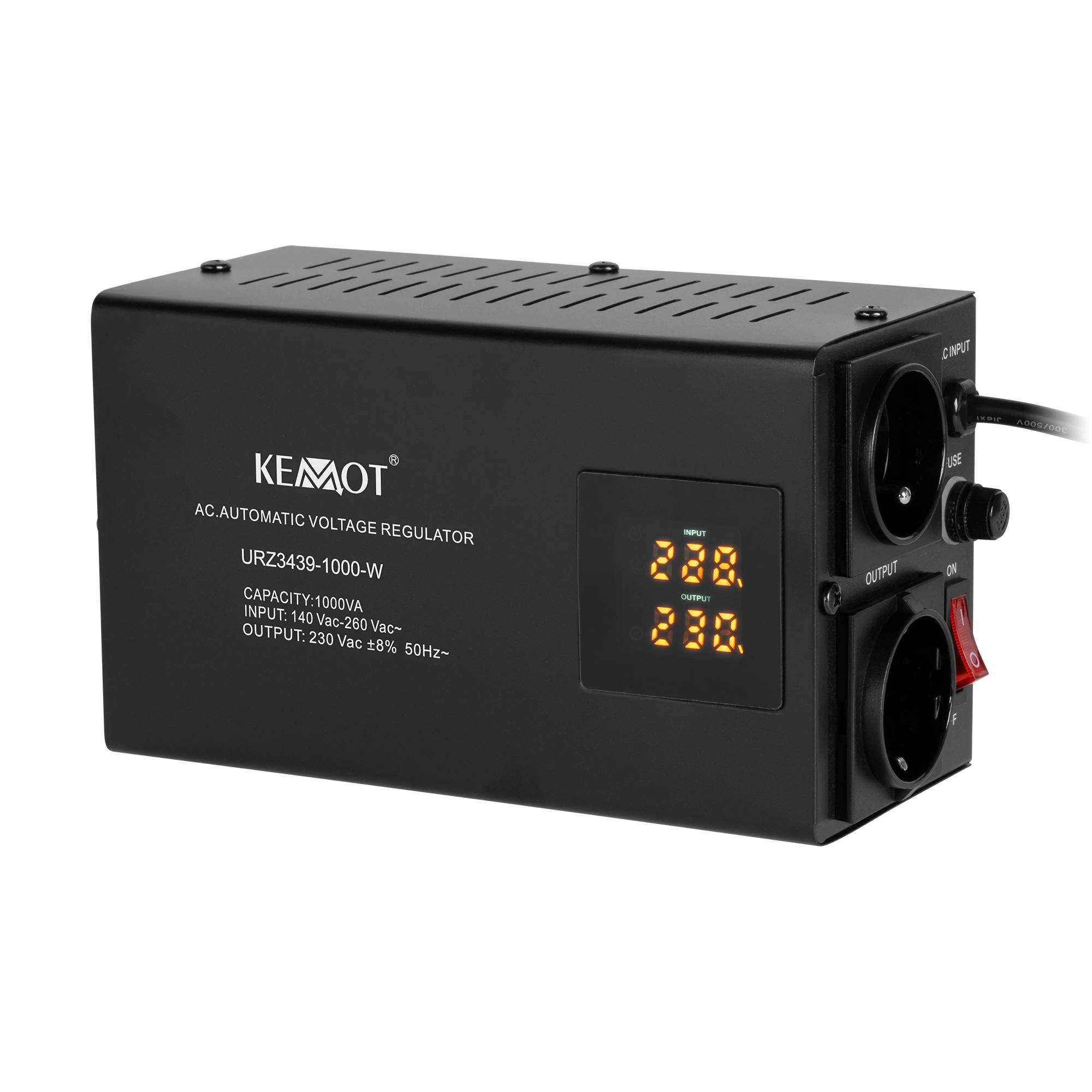 Automatický stabilizátor napätia KEMOT SER-1000-W, presnosť 8%