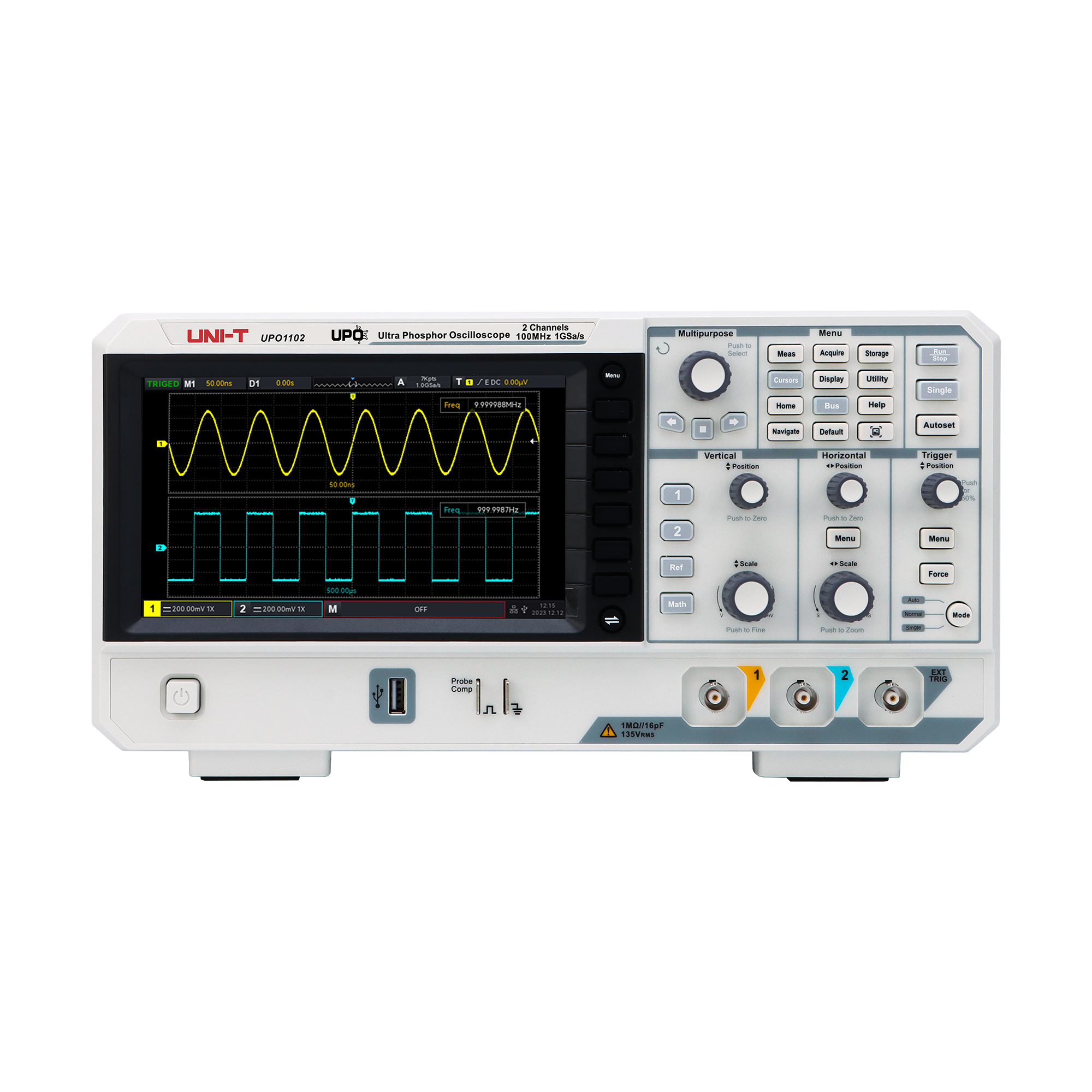 Digitálny osciloskop Uni-T UPO1102 100 MHz, 2-kanálový, 1 GS/s L-MIE0525