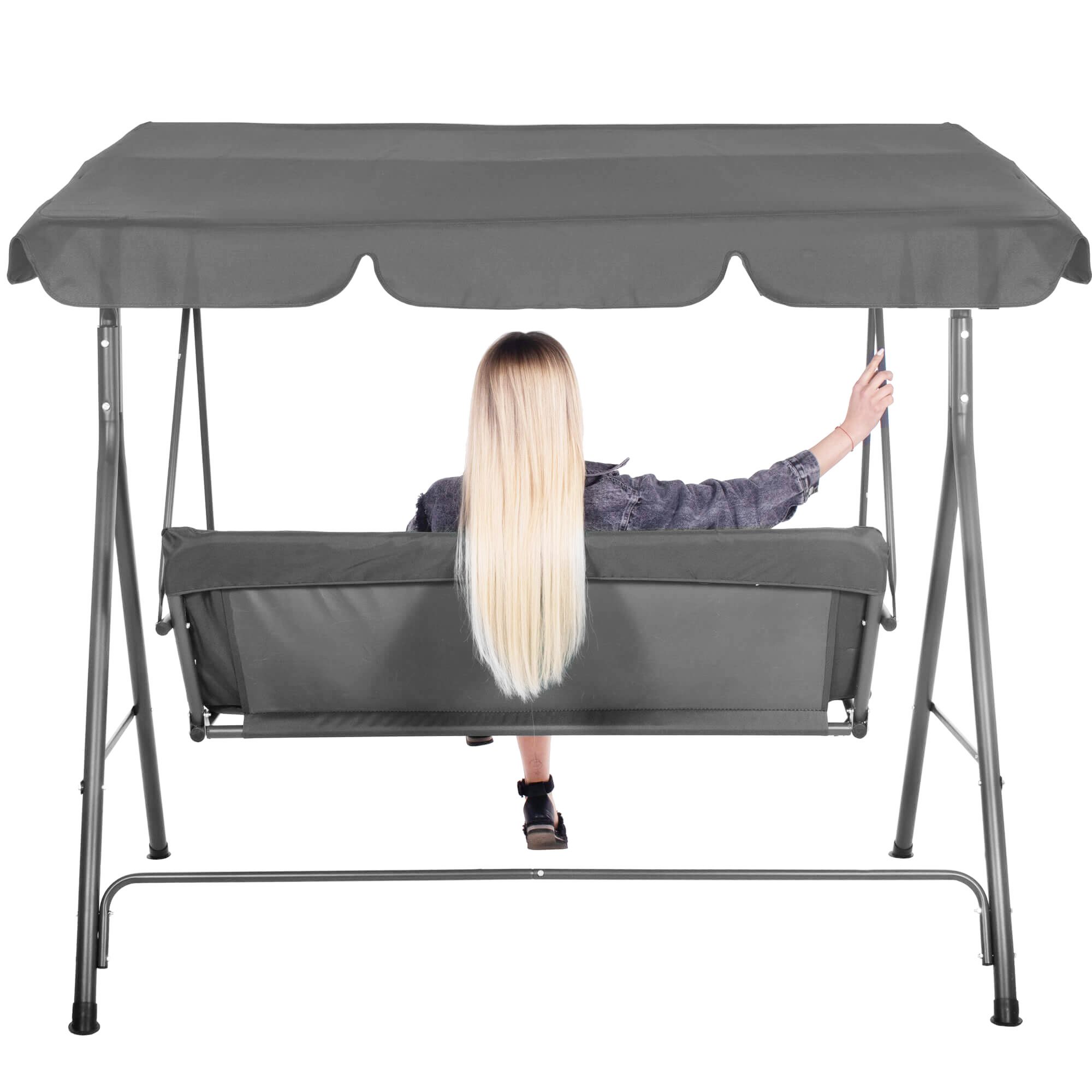 Náhradná strieška na záhradnú hojdačku 220 × 115 cm sivá S-GS0003R