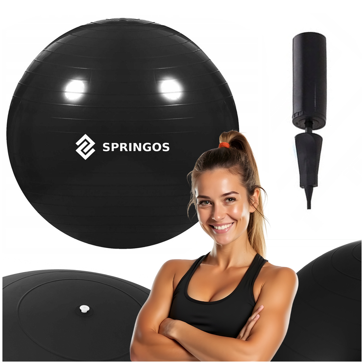 Gymnastická lopta na cvičenie 85 cm s pumpičkou S-FB0015