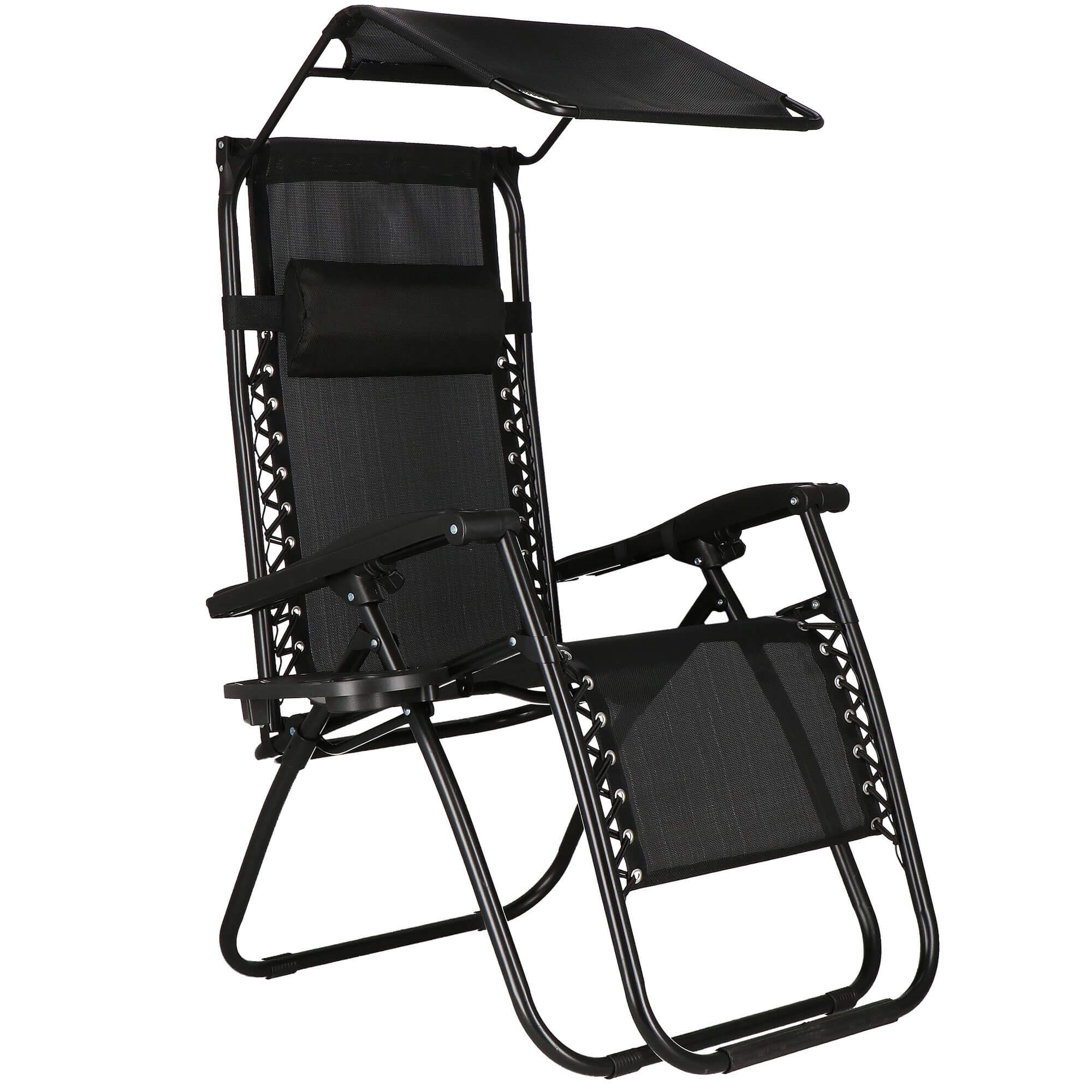 Polohovacie záhradné lehátko Zero Gravity so strieškou S-GC0003