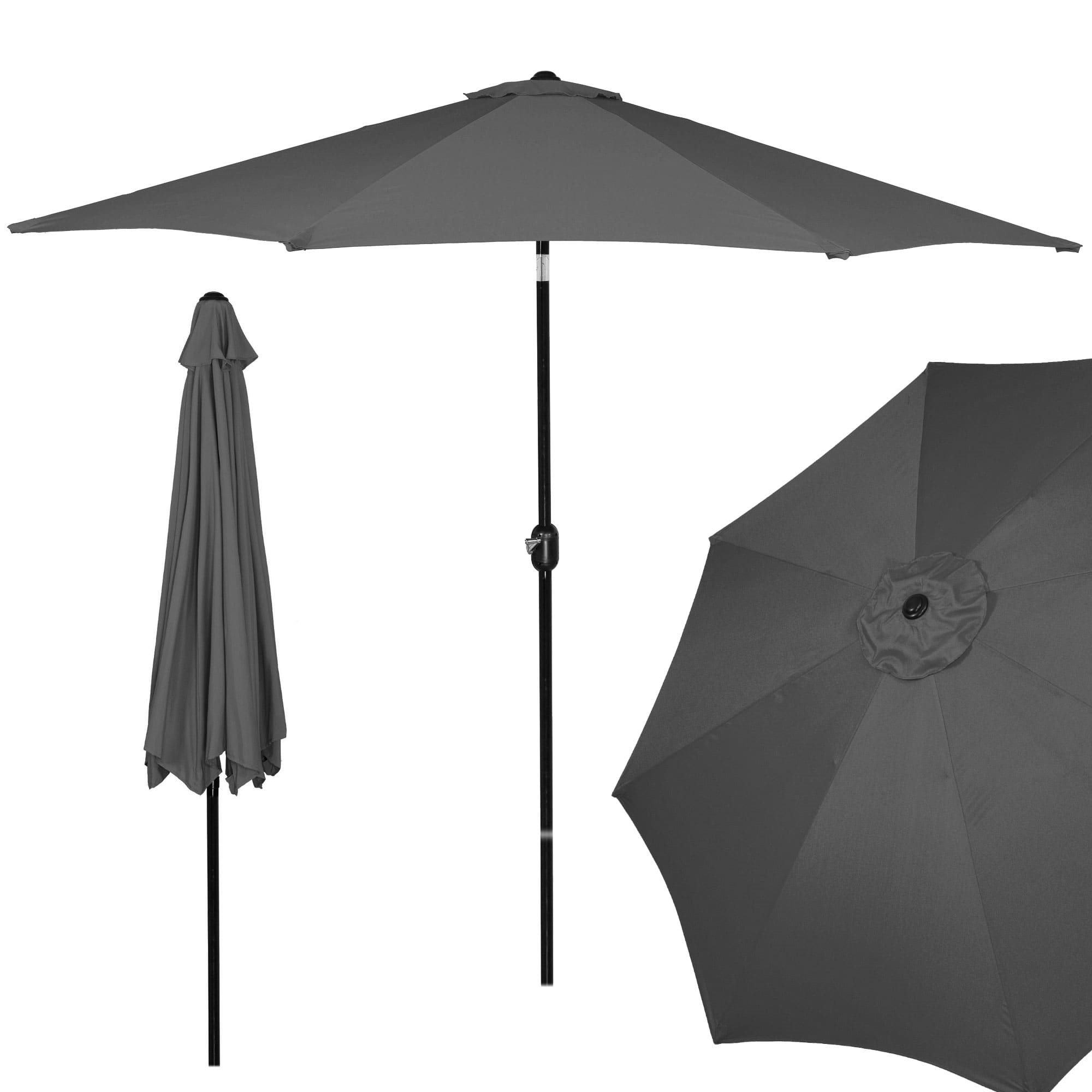 Záhradný slnečník 300 cm s kľukou, sivý S-GU00200