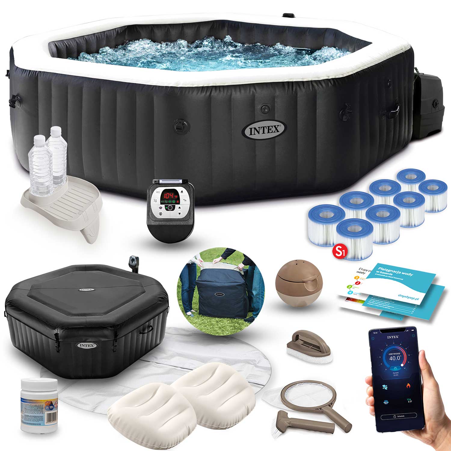 Nafukovacie SPA s hydromasážou pre 6 osôb set INTEX 28462
