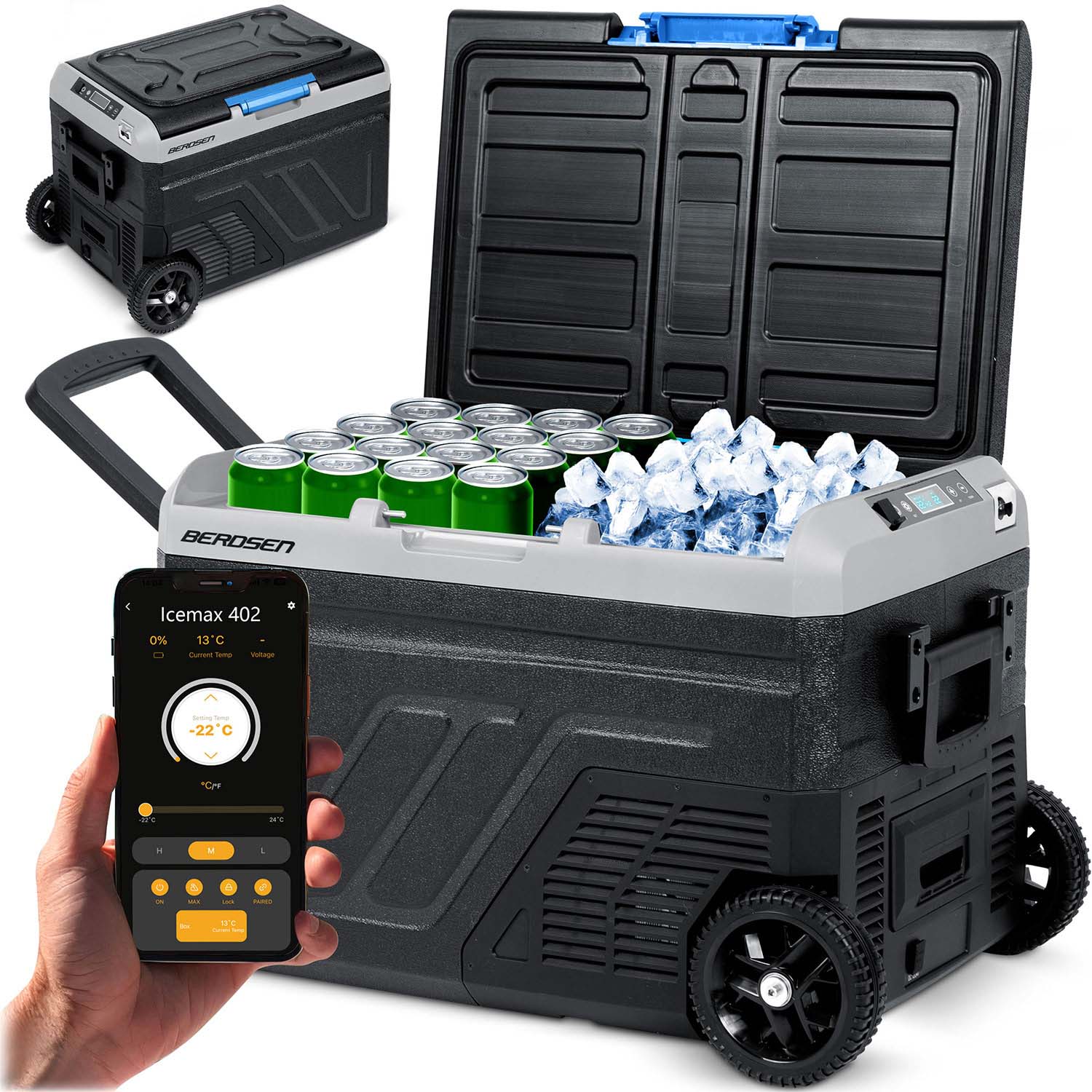 Turistická kompresorová chladnička Icemax 402 Berdsen 40 litrov - čierna
